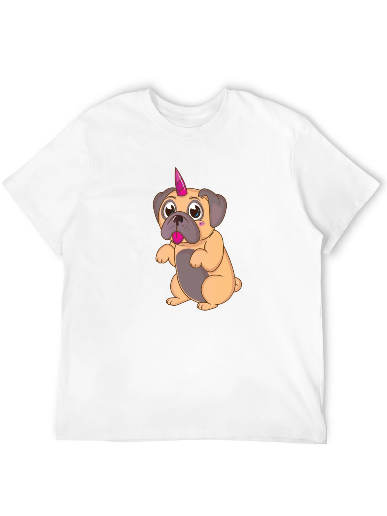 Unicorn Pug Cartoon Graphic T-Shirt
