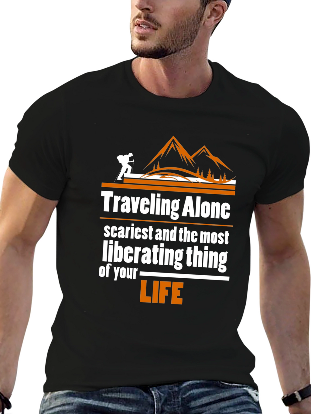 Traveling Alone Graphic Tee - Adventure Shirt