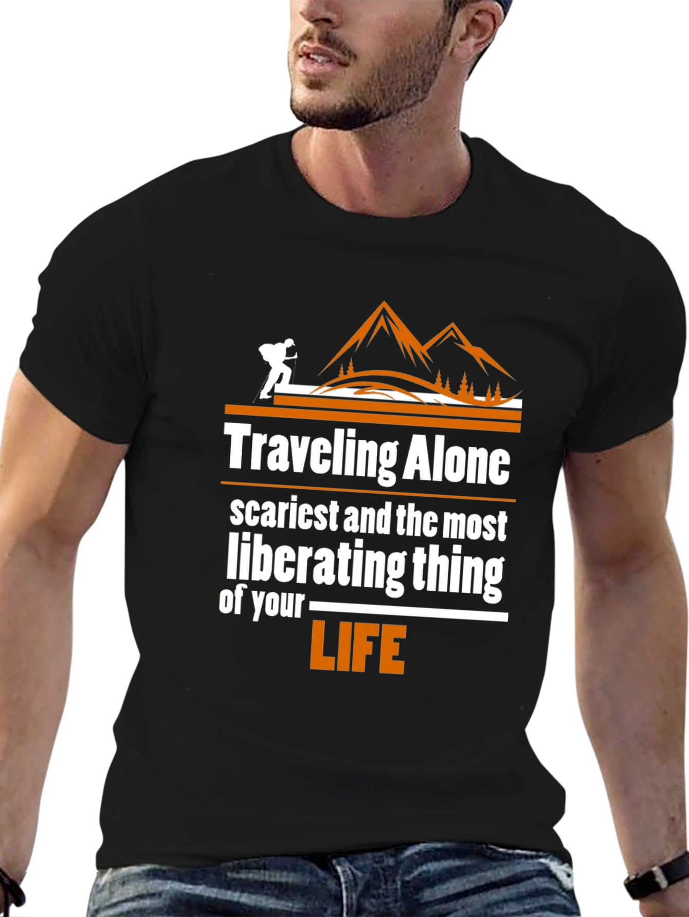 Traveling Alone Graphic Tee - Adventure Shirt
