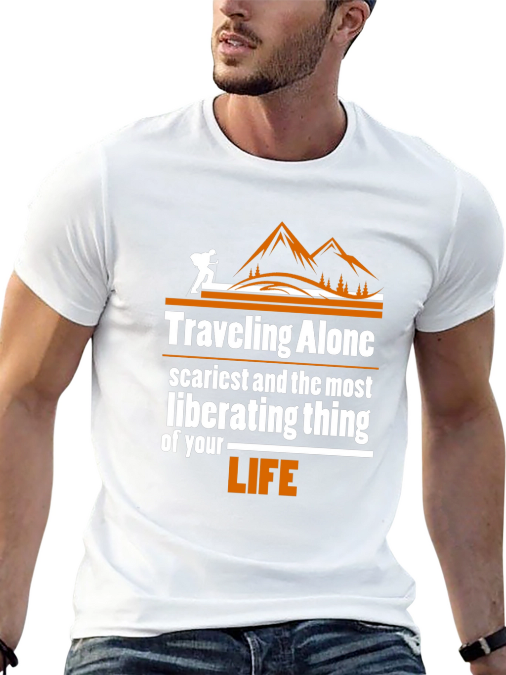 Traveling Alone Graphic Tee - Adventure Shirt
