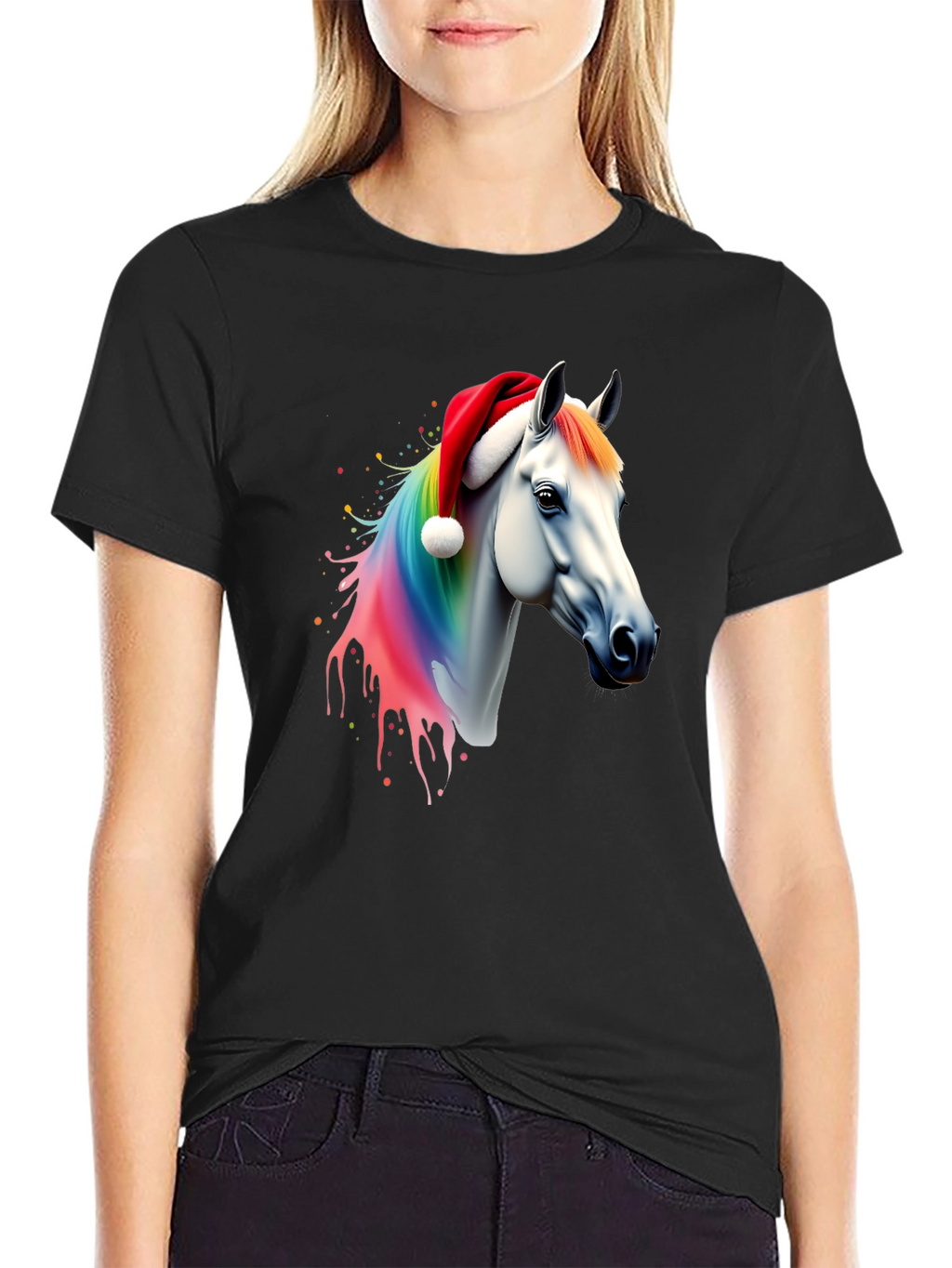 Rainbow Horse Christmas T-Shirt
