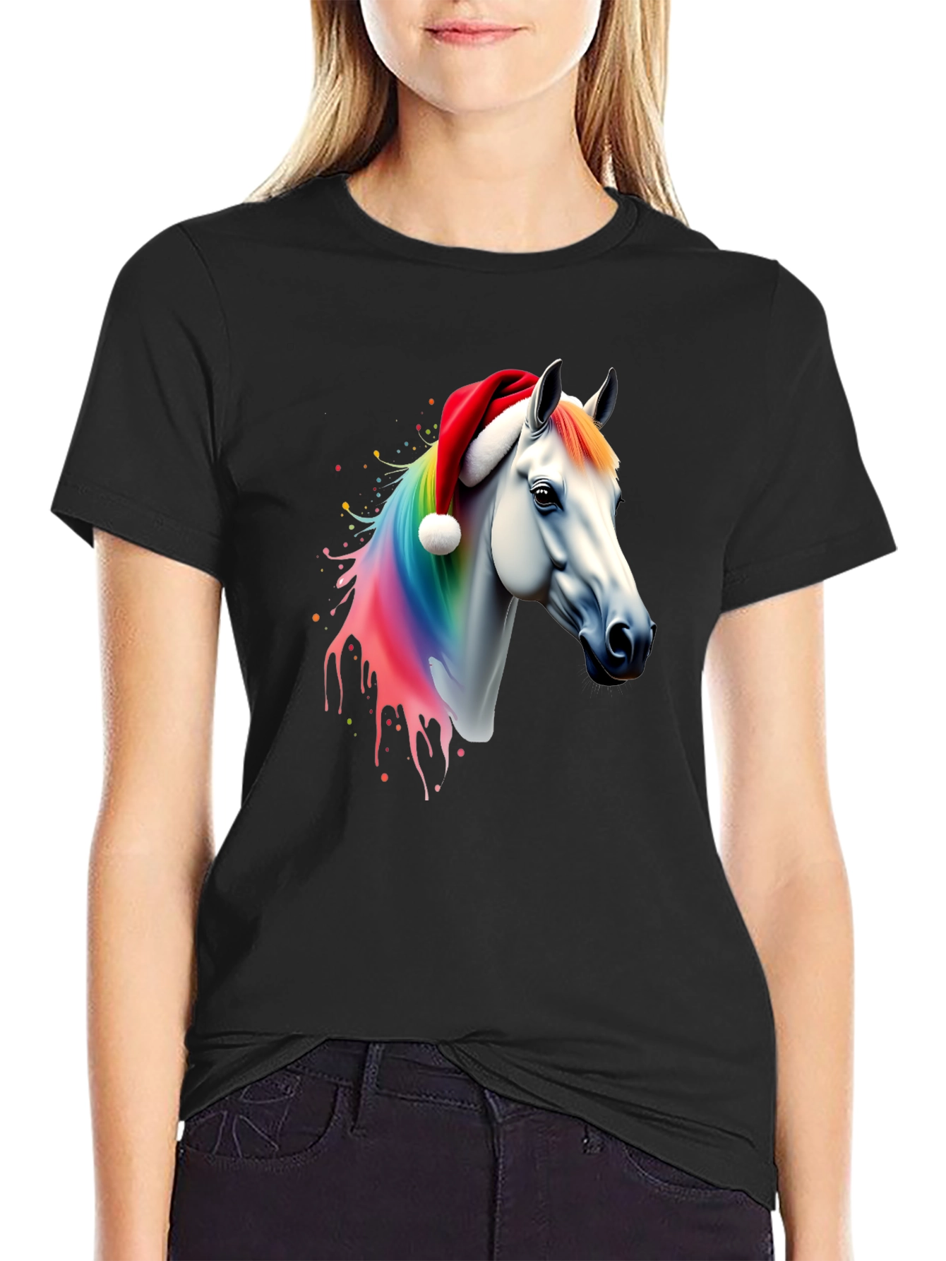 Rainbow Horse Christmas T-Shirt