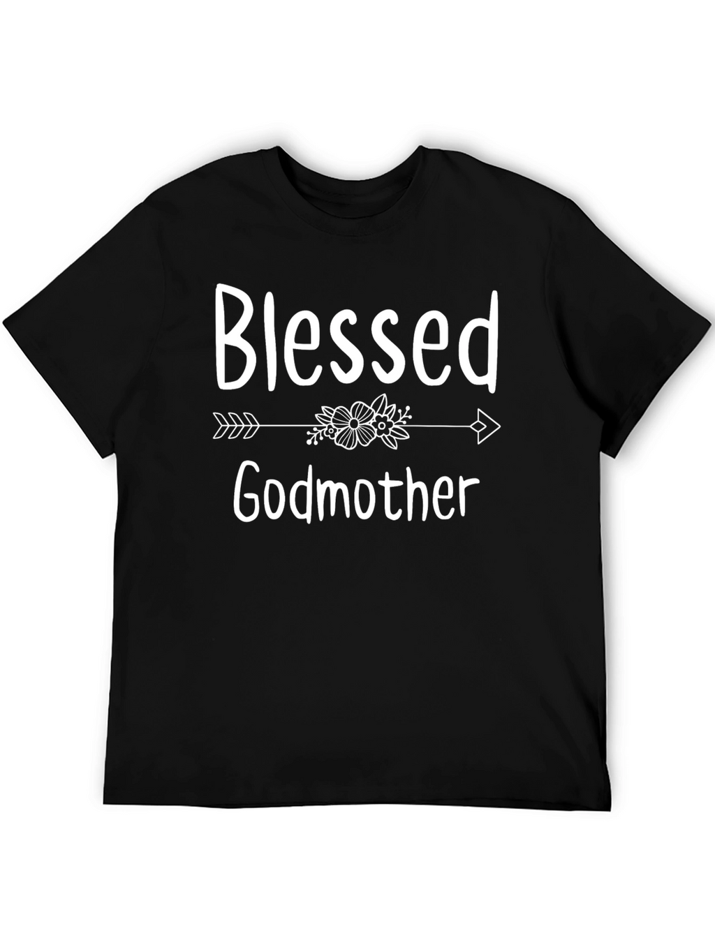 Blessed Godmother T-Shirt - Floral Arrow Design