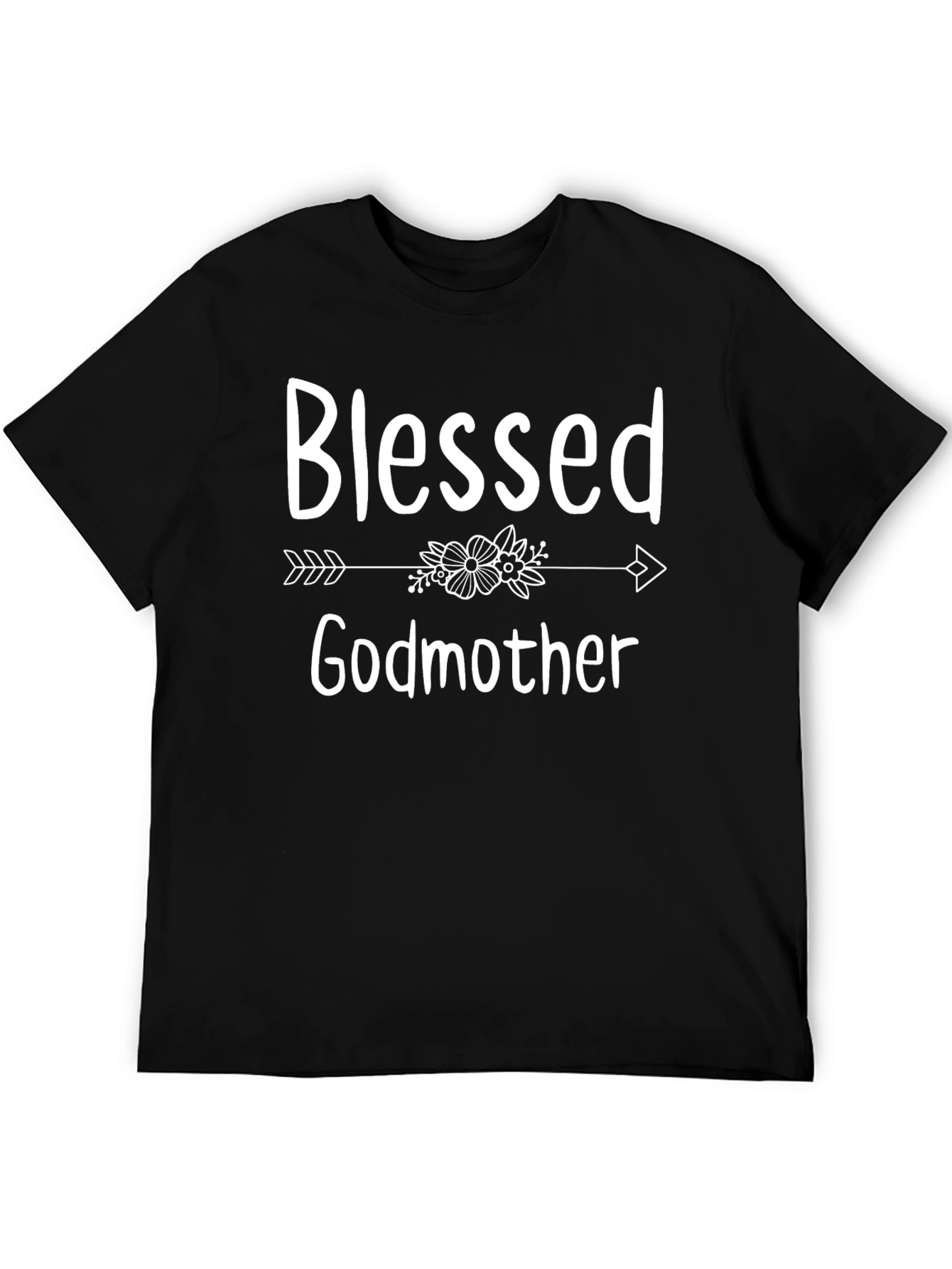 Blessed Godmother T-Shirt - Floral Arrow Design