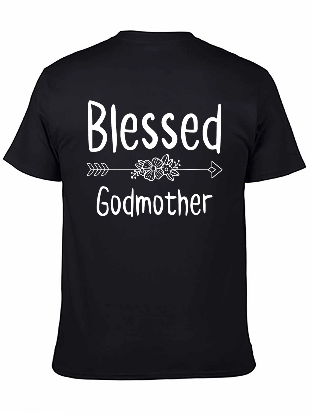 Blessed Godmother T-Shirt - Floral Arrow Design