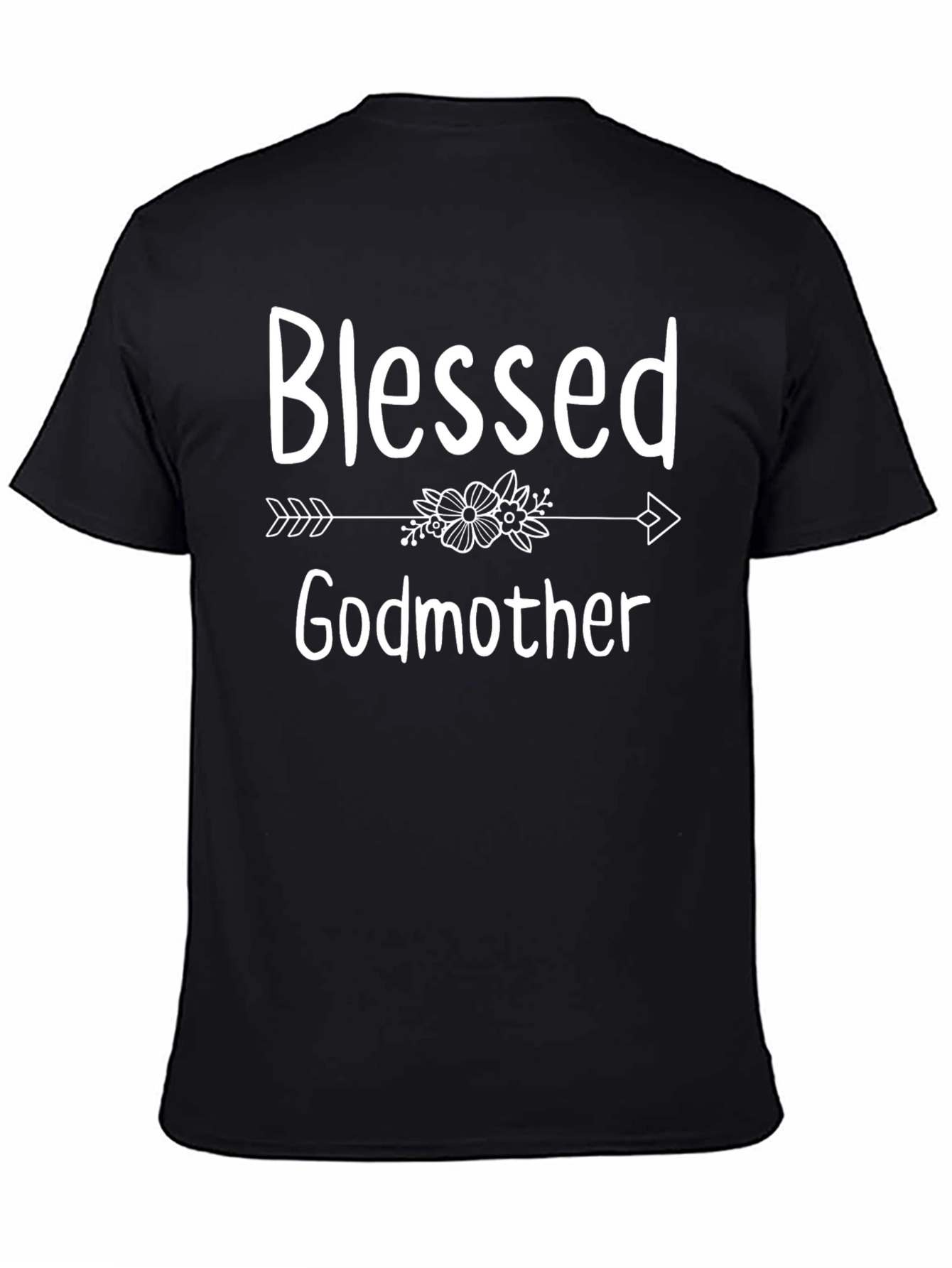 Blessed Godmother T-Shirt - Floral Arrow Design