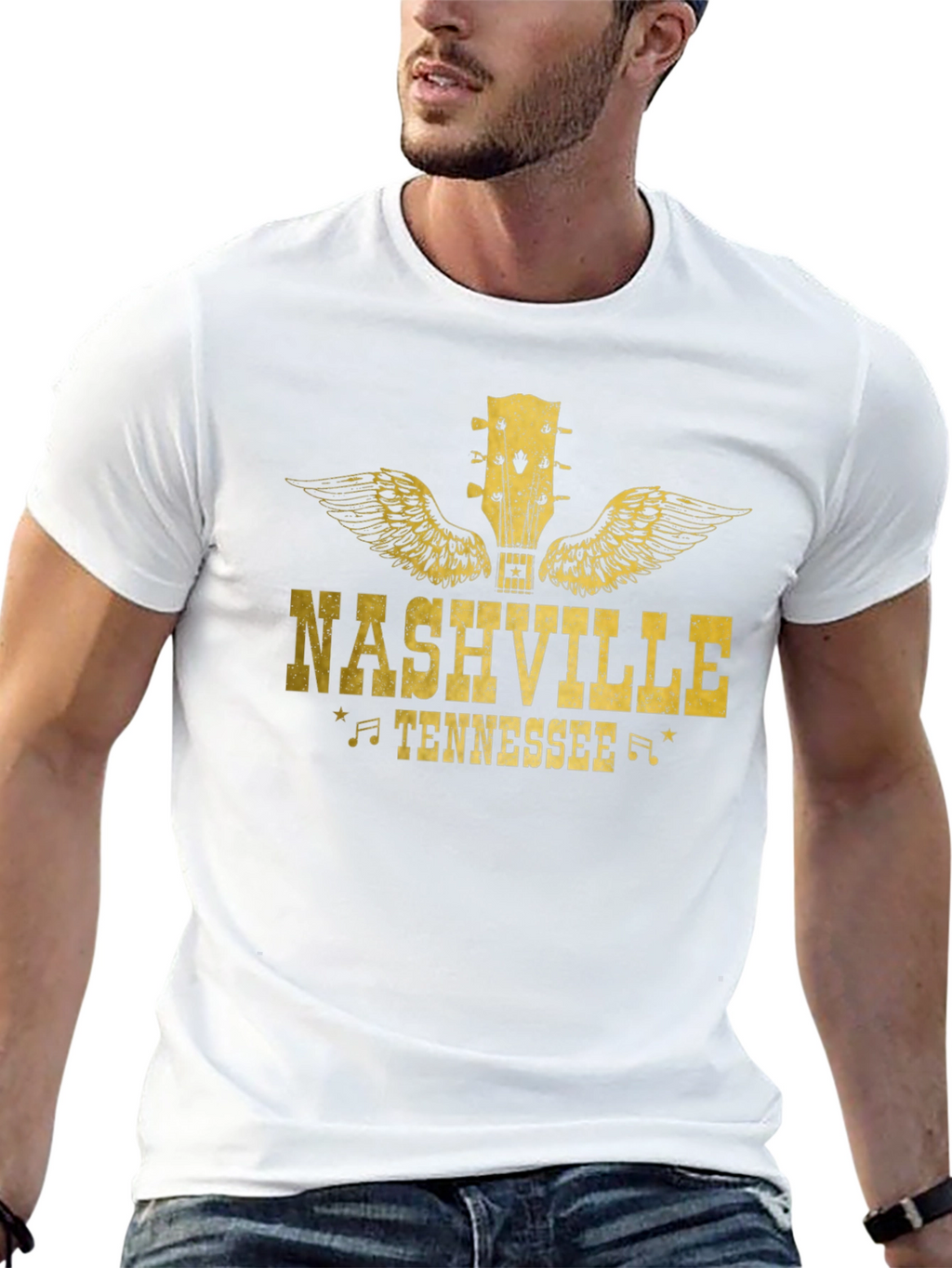 Nashville Tennessee Guitar Wings Graphic Tee