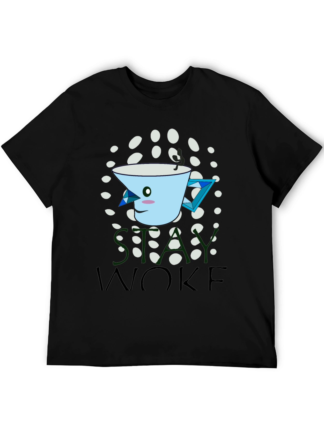 Stay Woke Graphic T-Shirt - Unique Kawaii Tea Cup Design