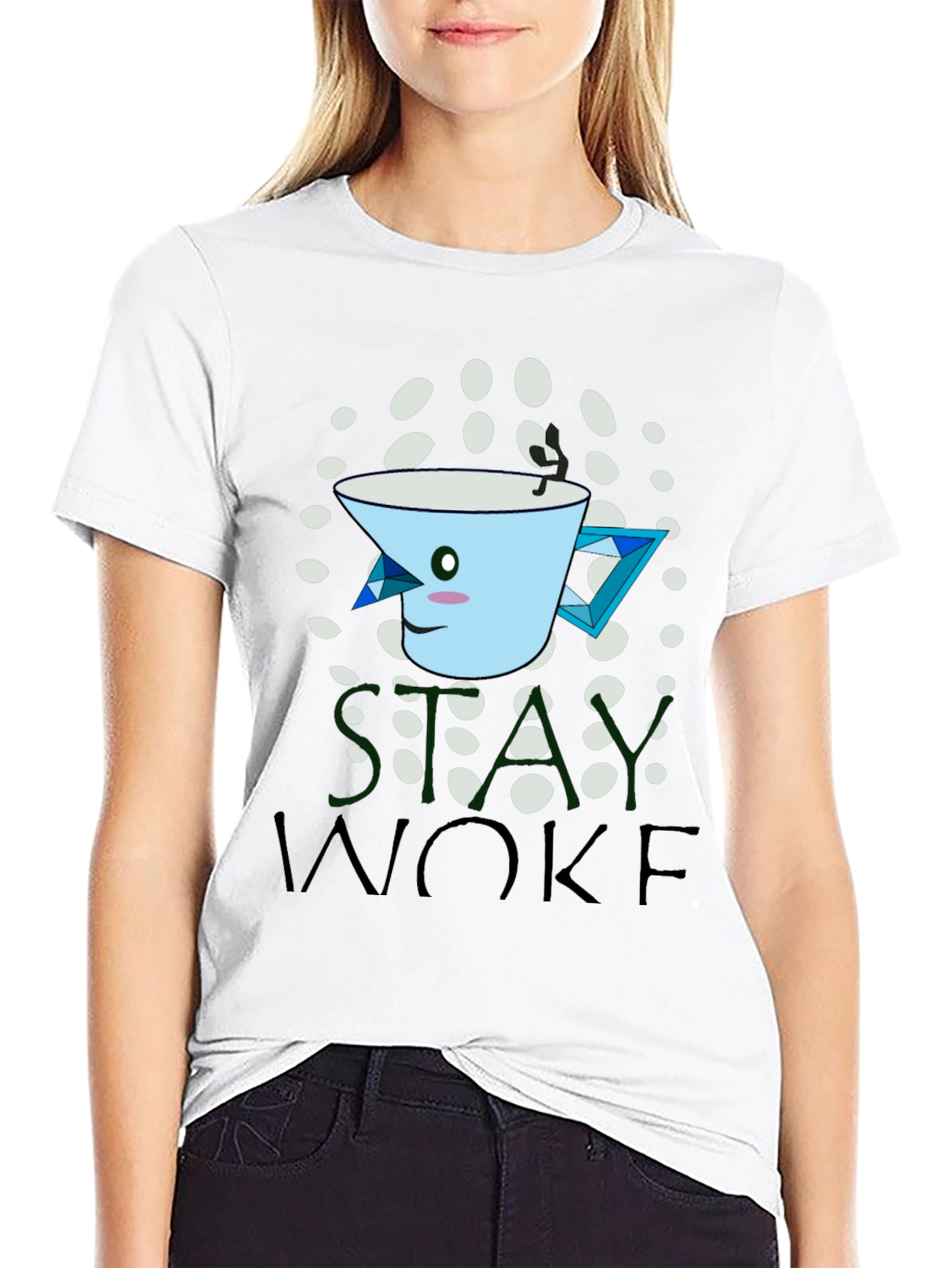 Stay Woke Graphic T-Shirt - Unique Kawaii Tea Cup Design