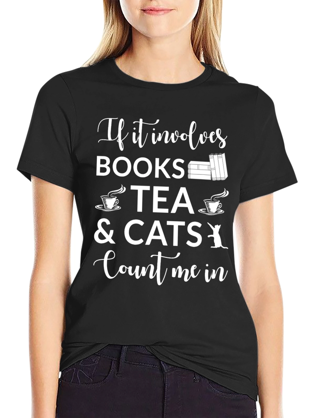 Books Tea Cats T-Shirt - Count Me In Tee