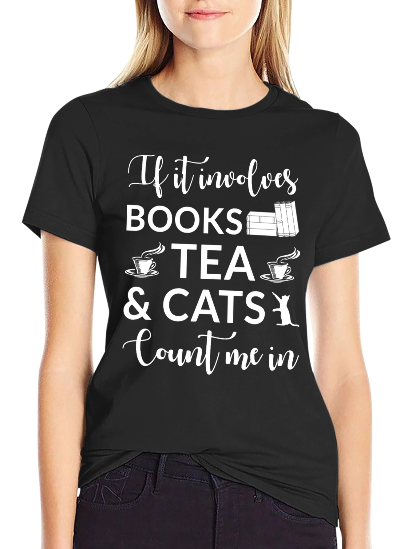 Books Tea Cats T-Shirt - Count Me In Tee