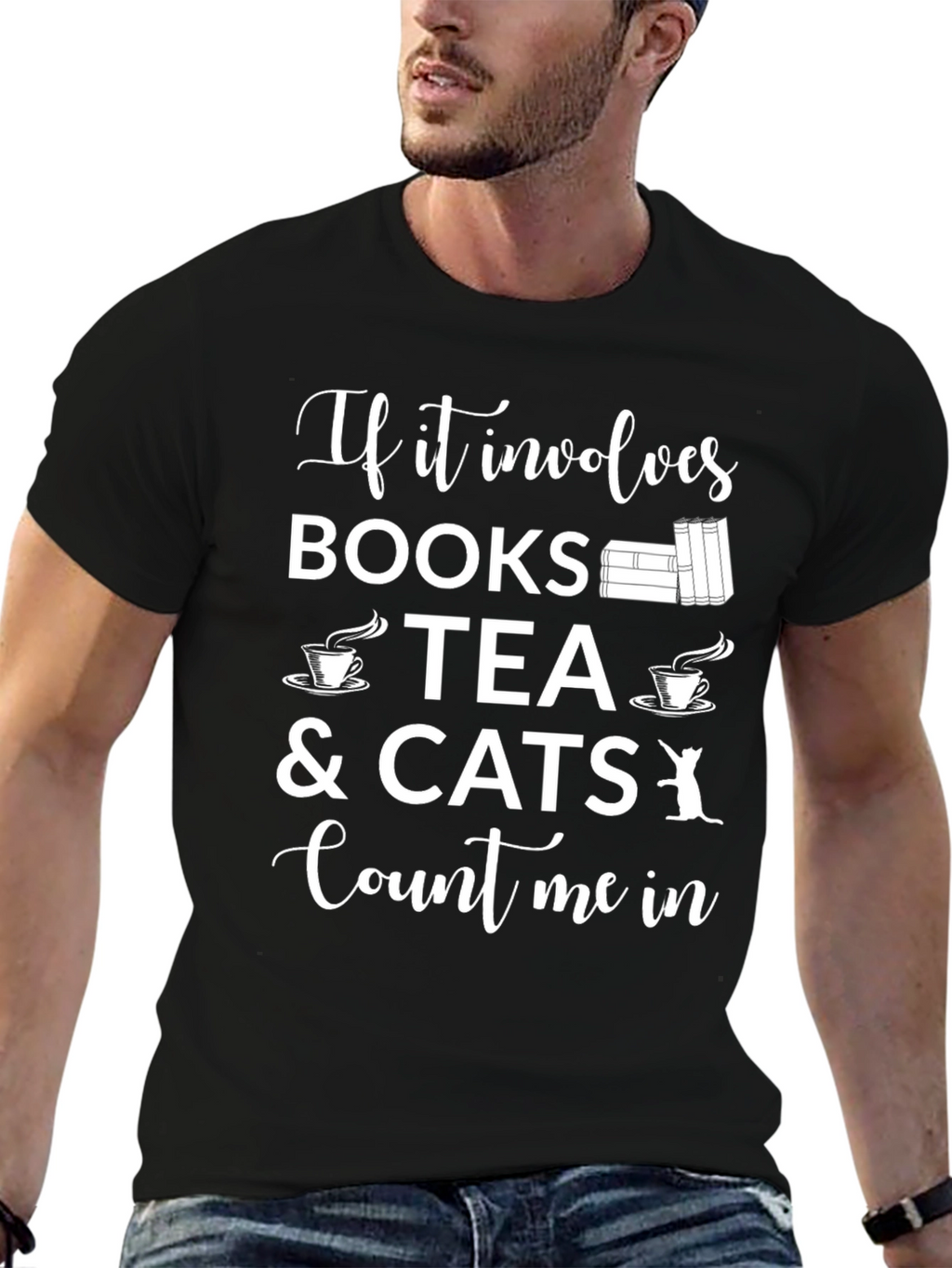 Books Tea Cats T-Shirt - Count Me In Tee
