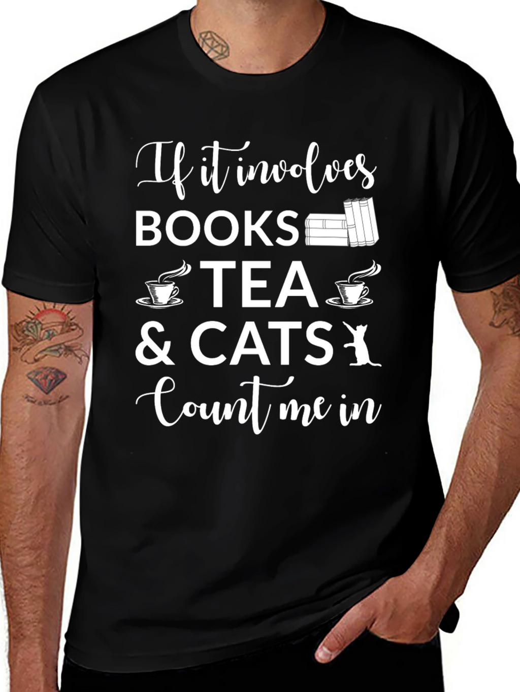 Books Tea Cats T-Shirt - Count Me In Tee