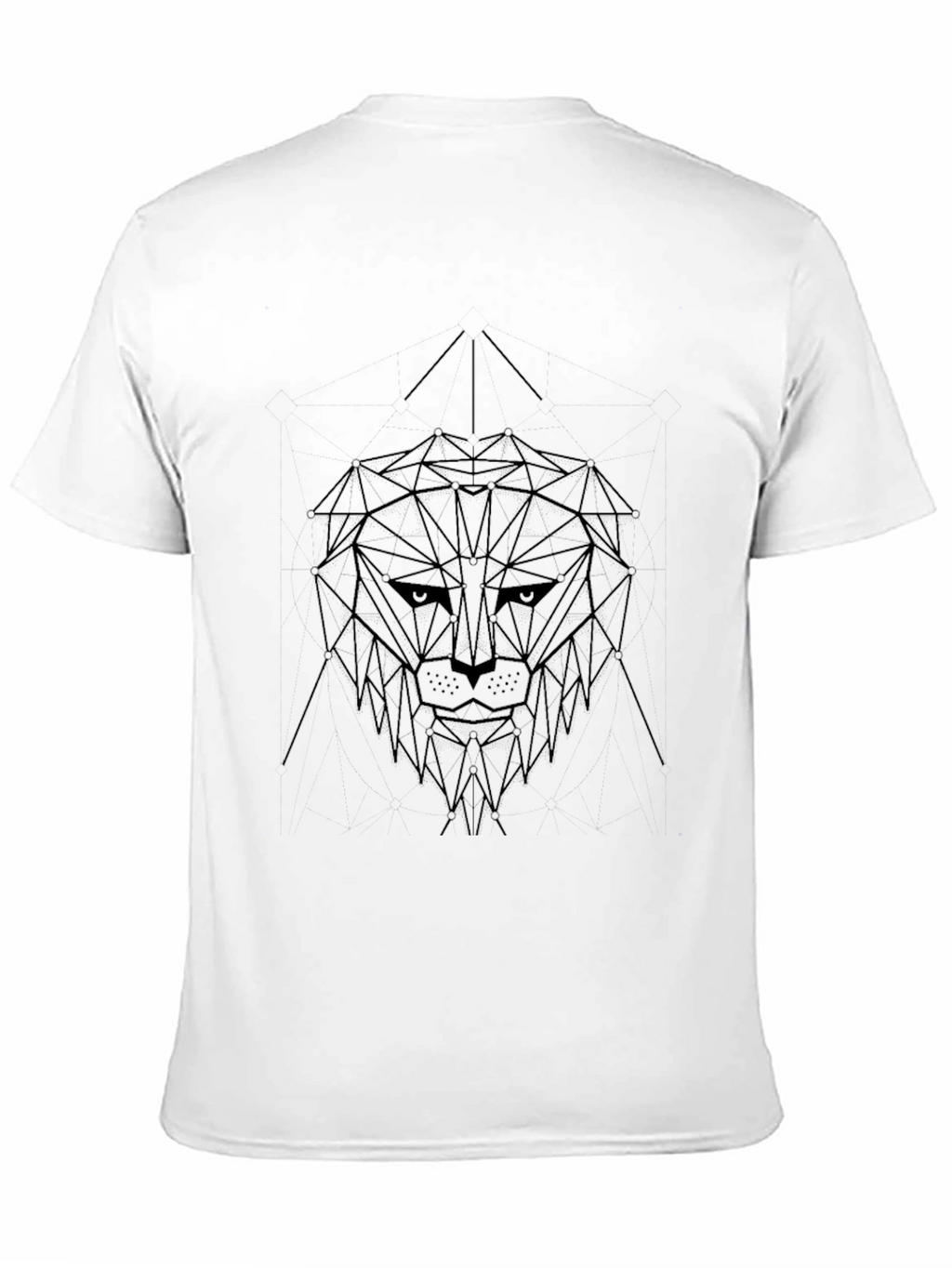 Geometric Lion Graphic Black T-Shirt