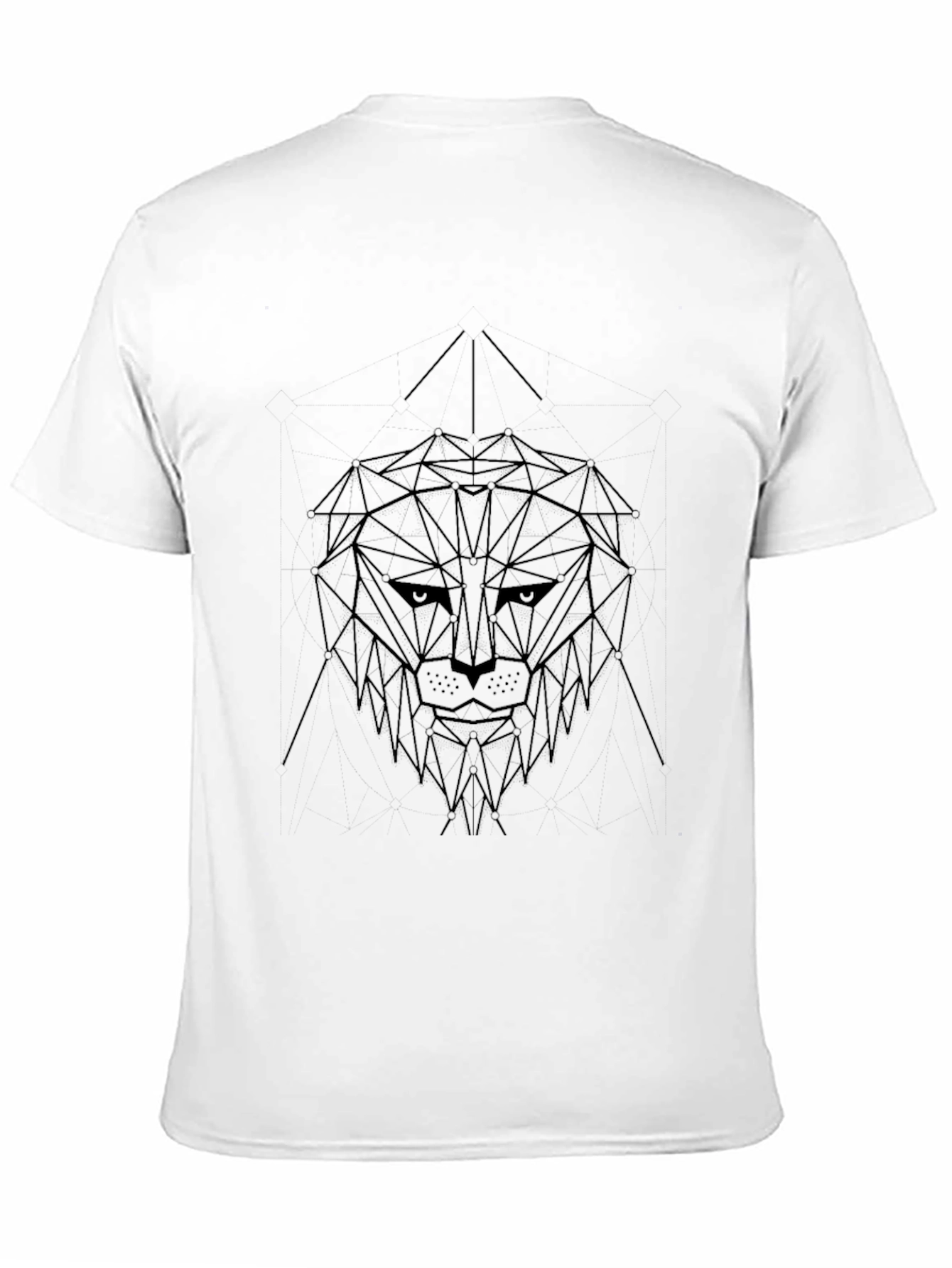 Geometric Lion Graphic Black T-Shirt
