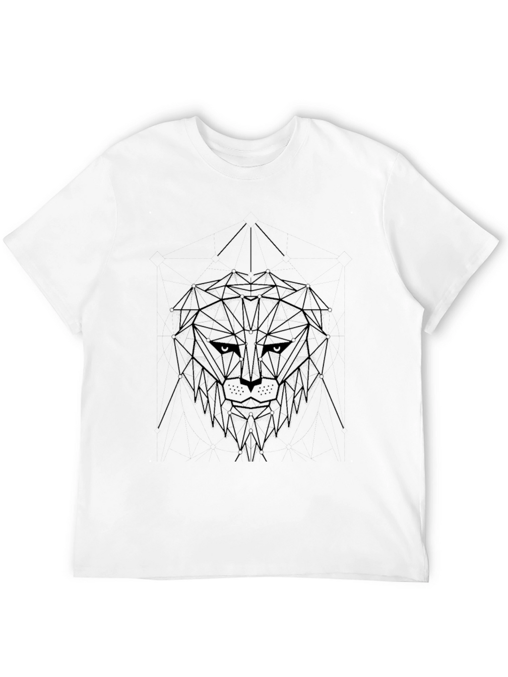 Geometric Lion Graphic Black T-Shirt