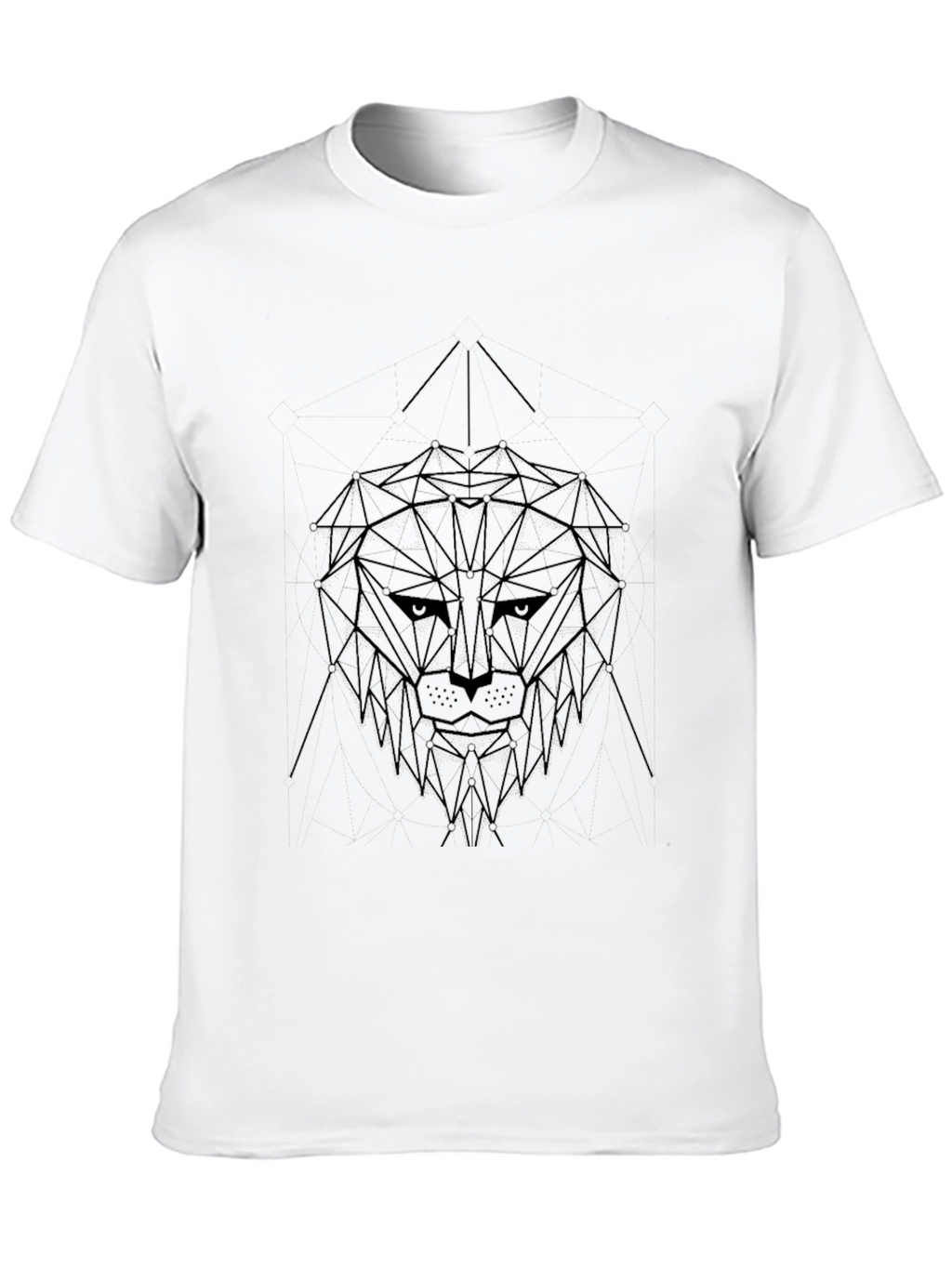 Geometric Lion Graphic Black T-Shirt