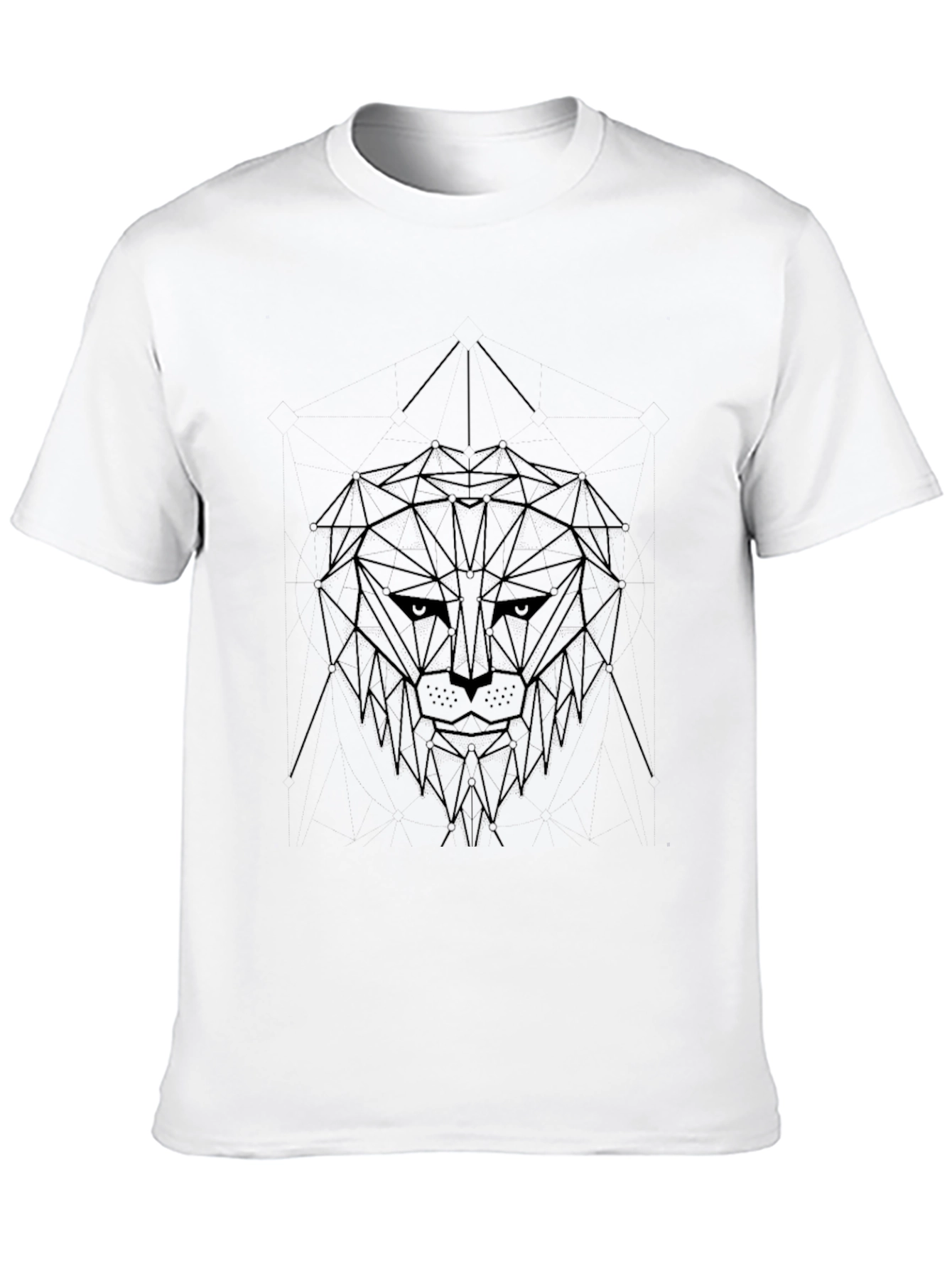 Geometric Lion Graphic Black T-Shirt
