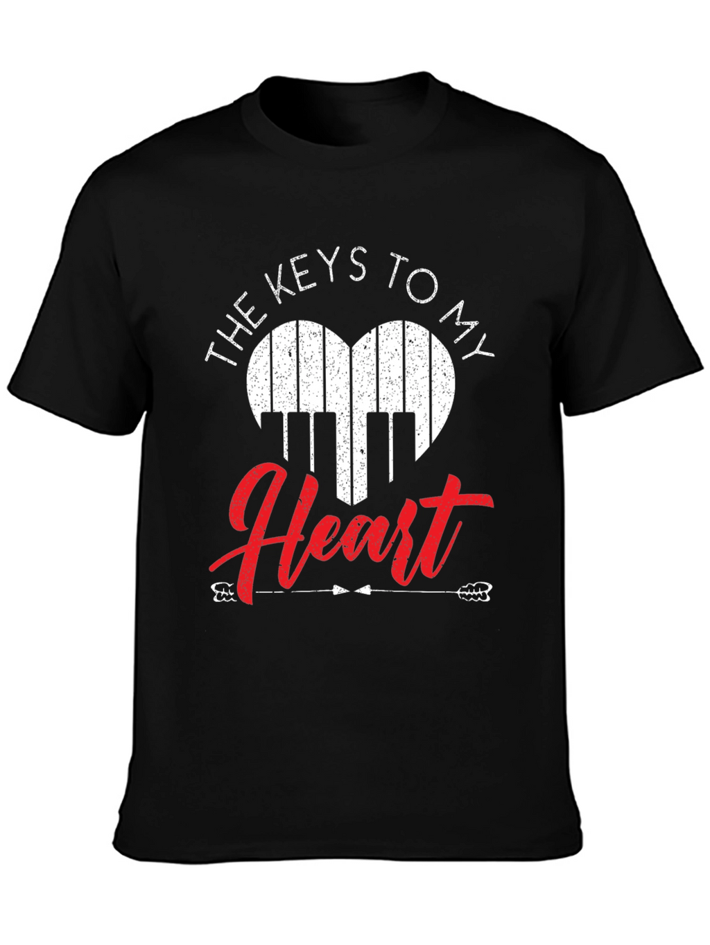 Piano Heart Keys Graphic T-Shirt
