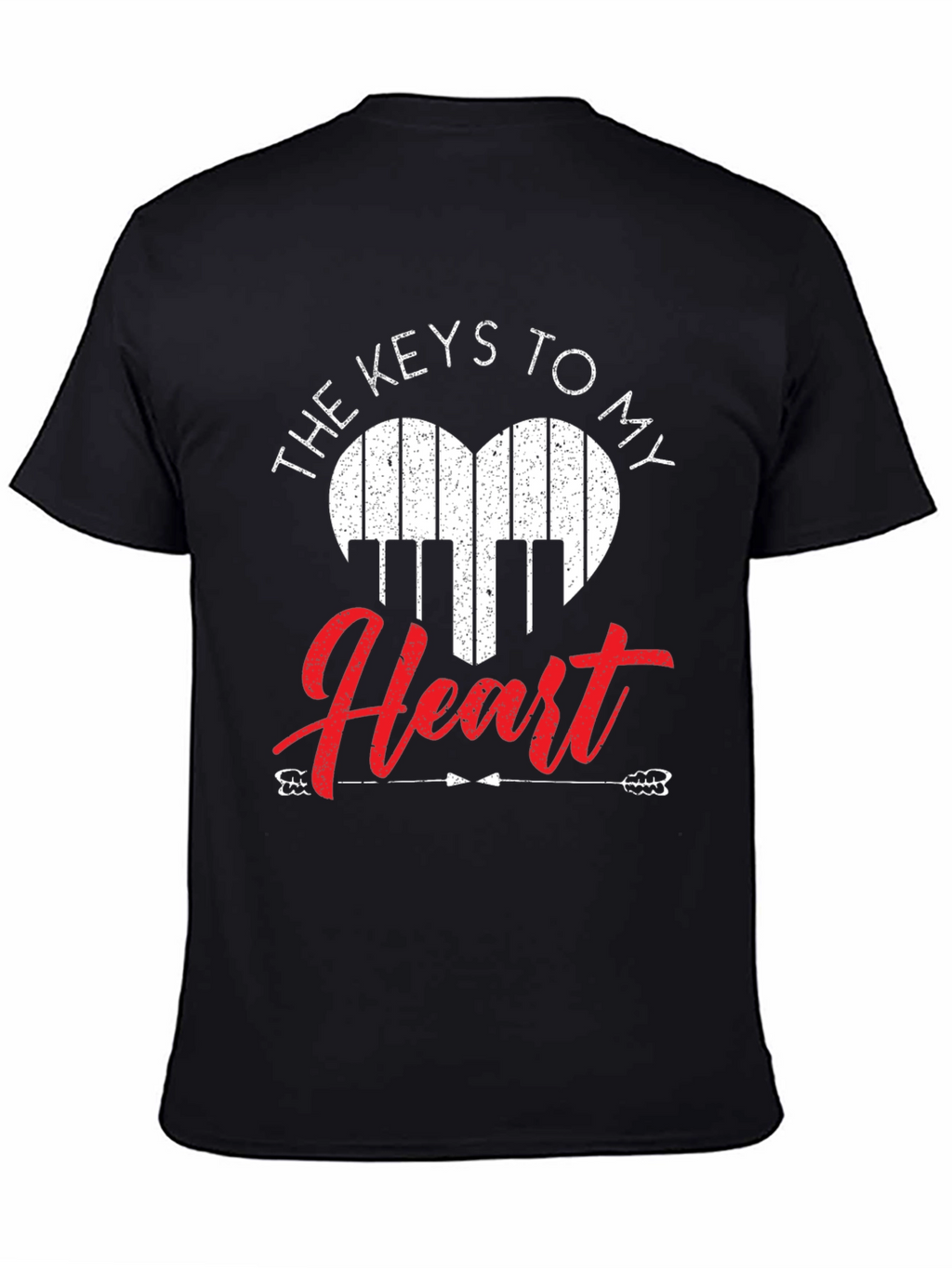 Piano Heart Keys Graphic T-Shirt