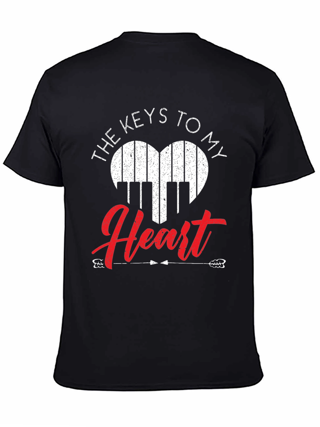 Piano Heart Keys Graphic T-Shirt