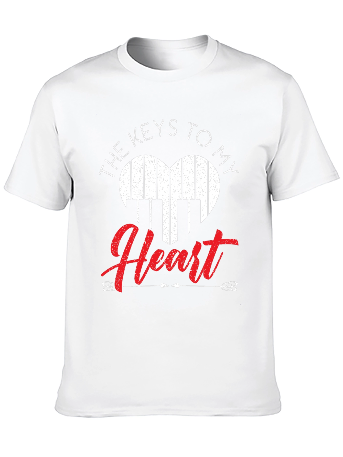 Piano Heart Keys Graphic T-Shirt