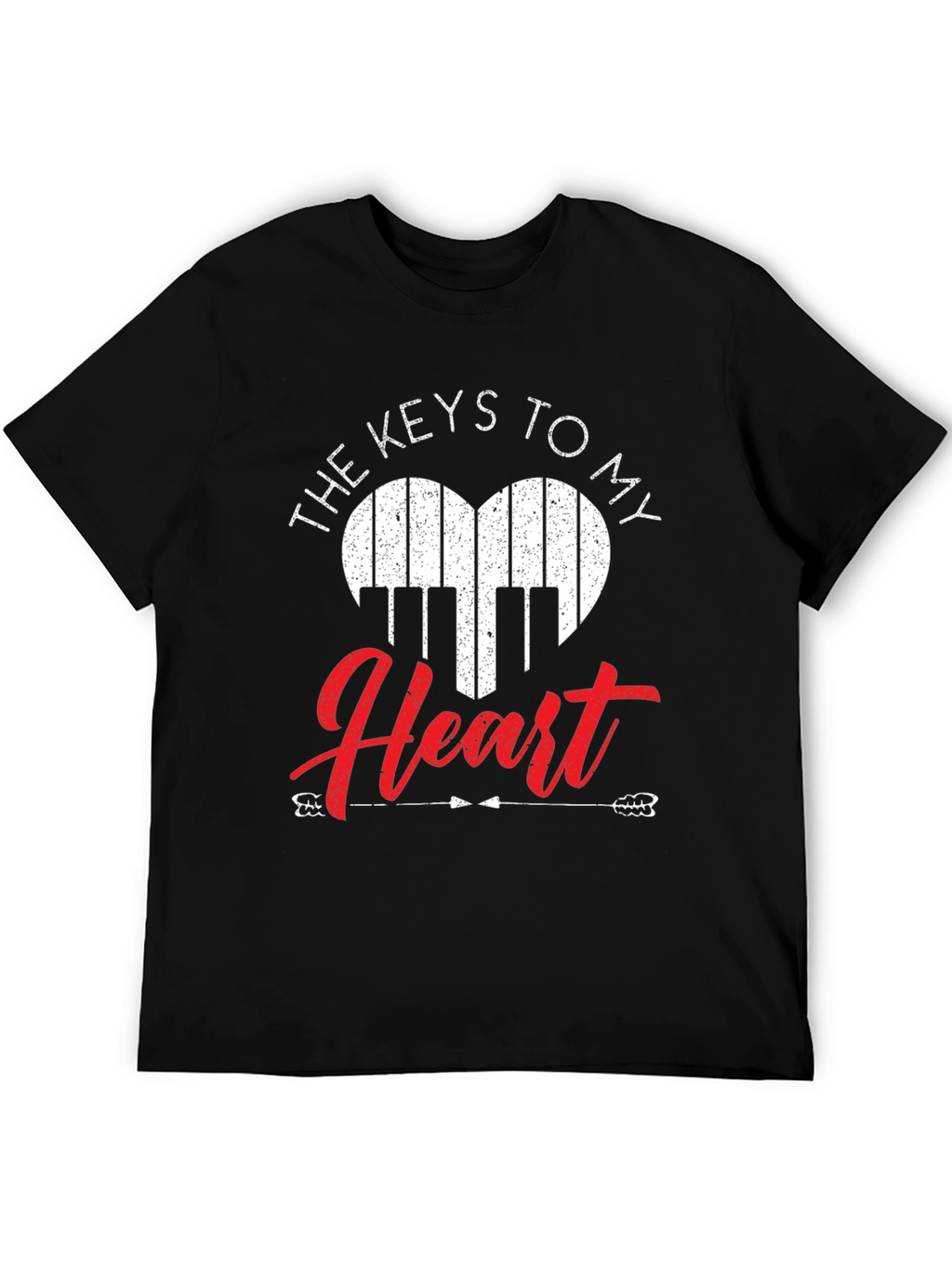 Piano Heart Keys Graphic T-Shirt