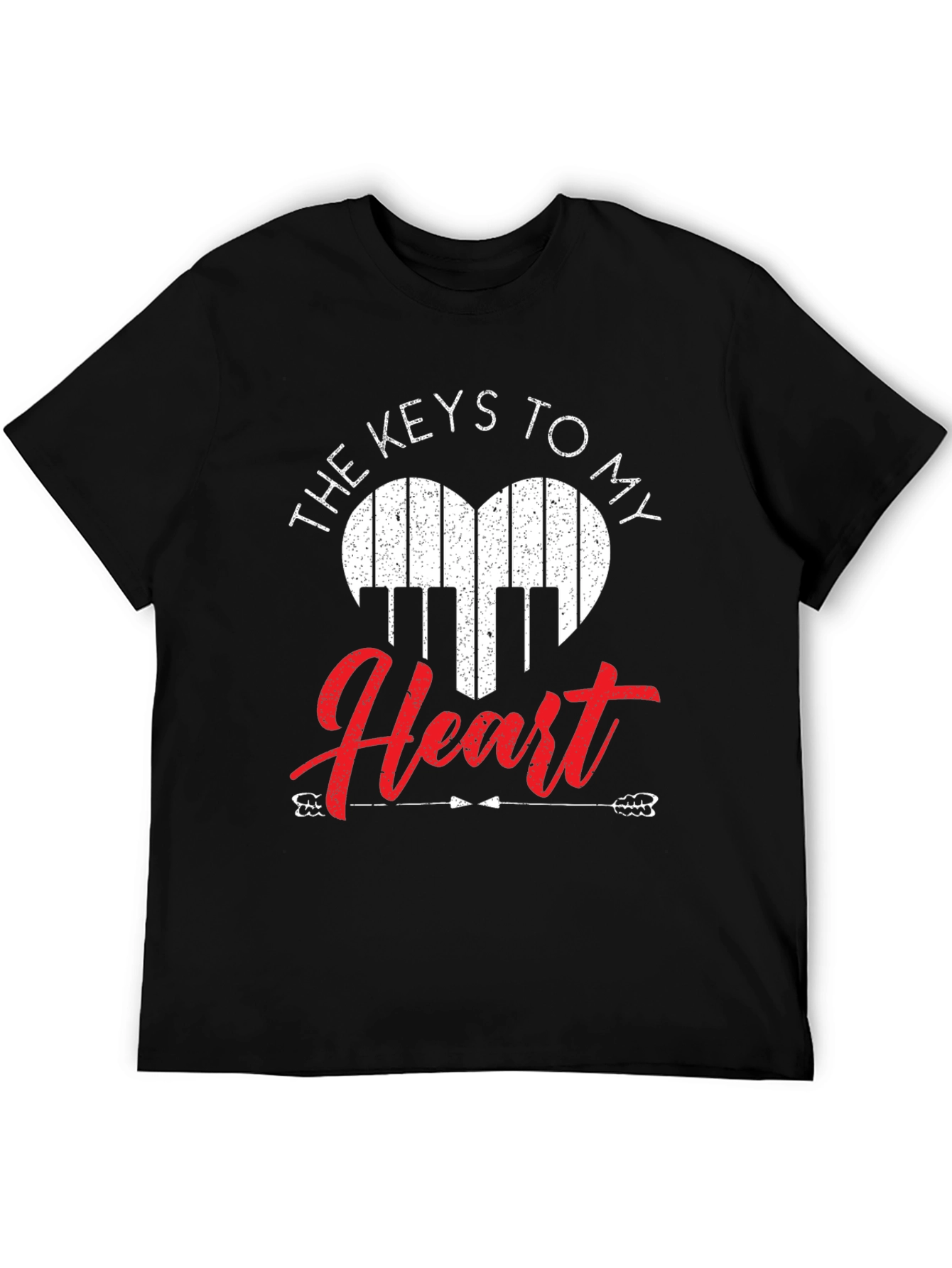 Piano Heart Keys Graphic T-Shirt