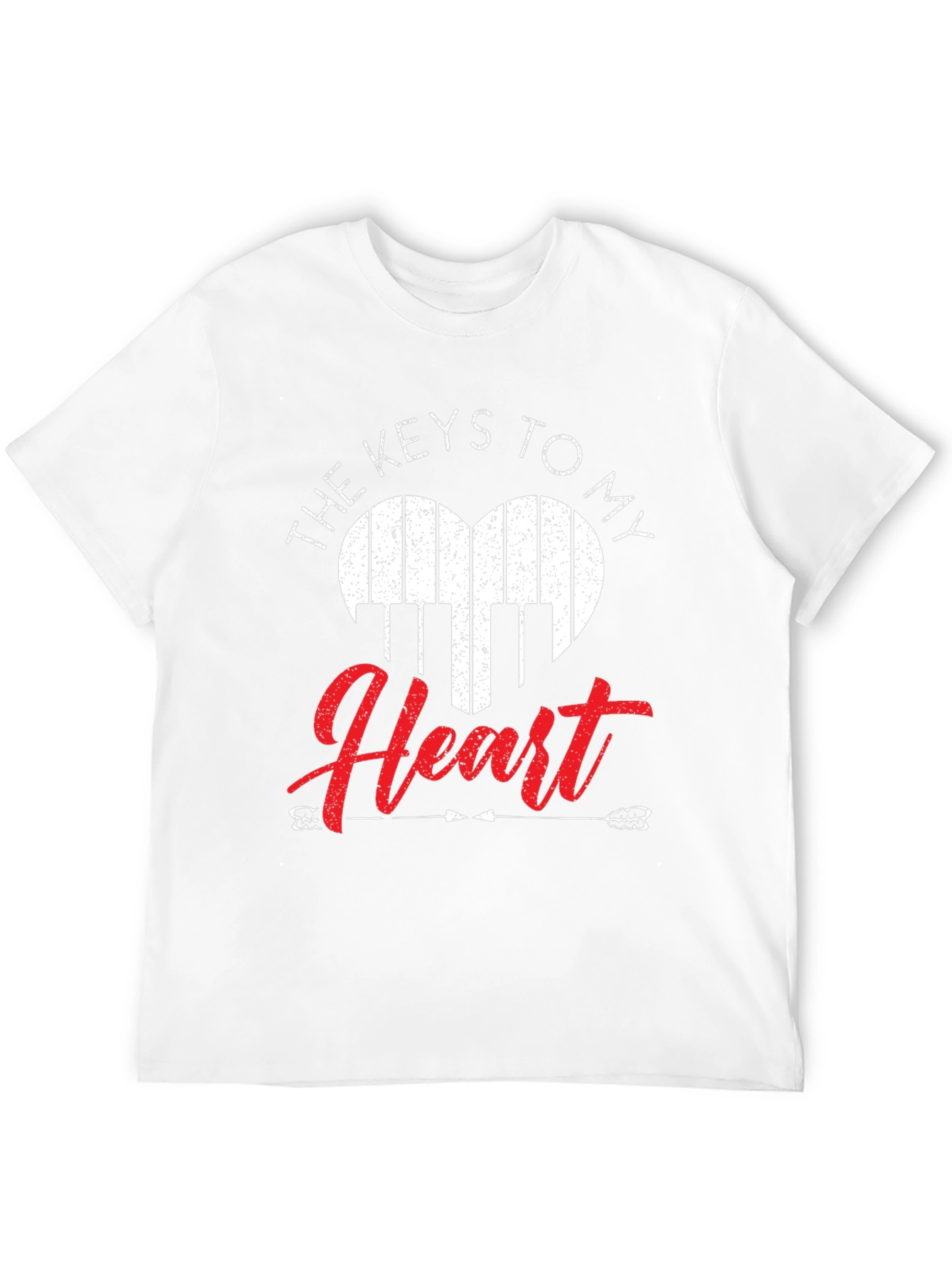 Piano Heart Keys Graphic T-Shirt