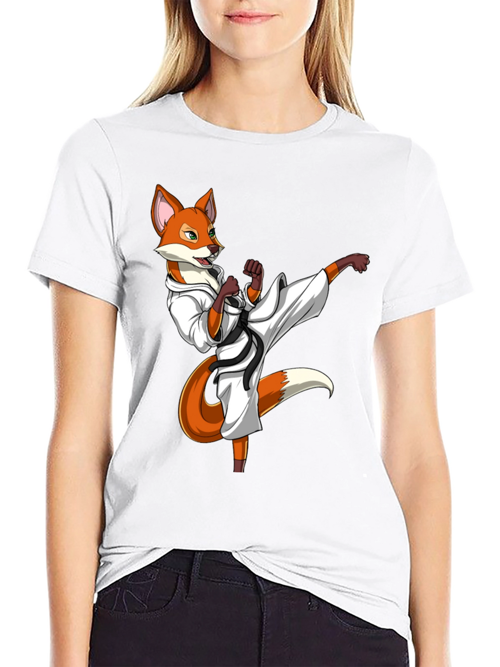 Martial Arts Fox Graphic T-Shirt
