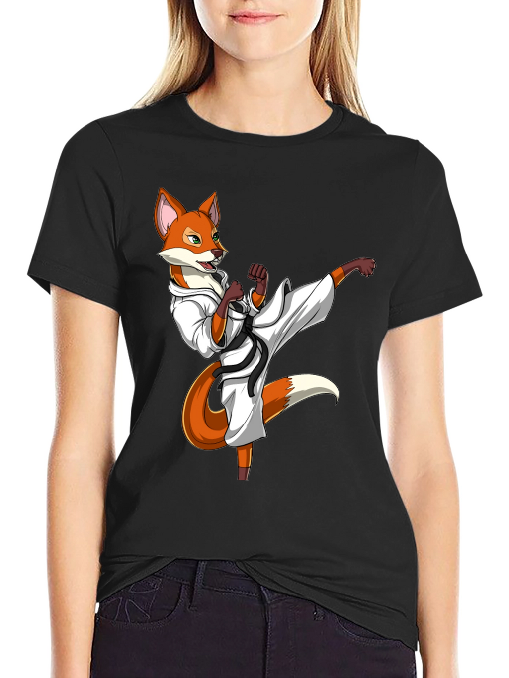 Martial Arts Fox Graphic T-Shirt