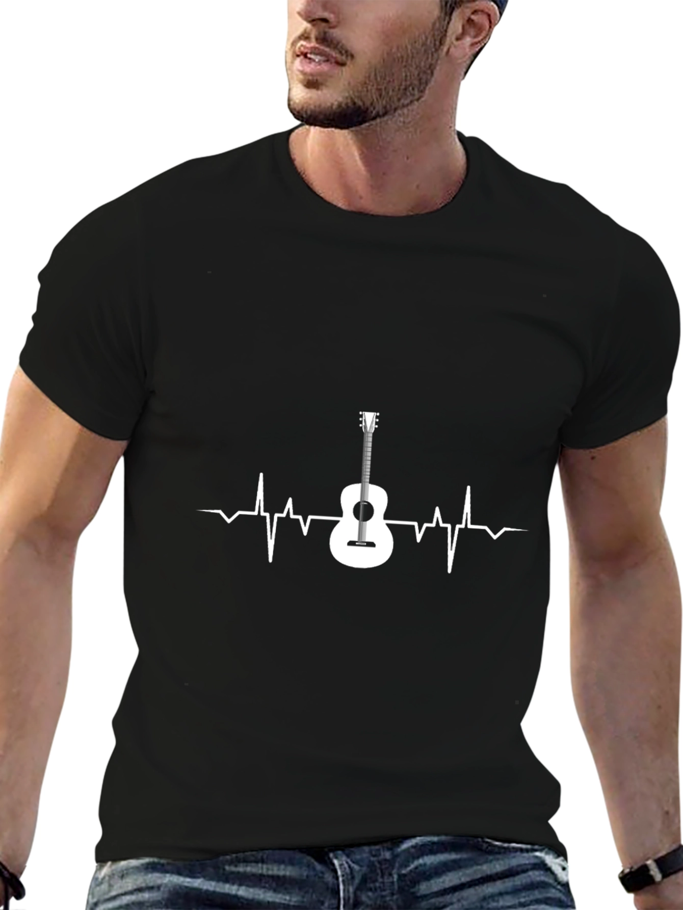 Guitar Heartbeat Graphic Tee - Music Lover Shirt