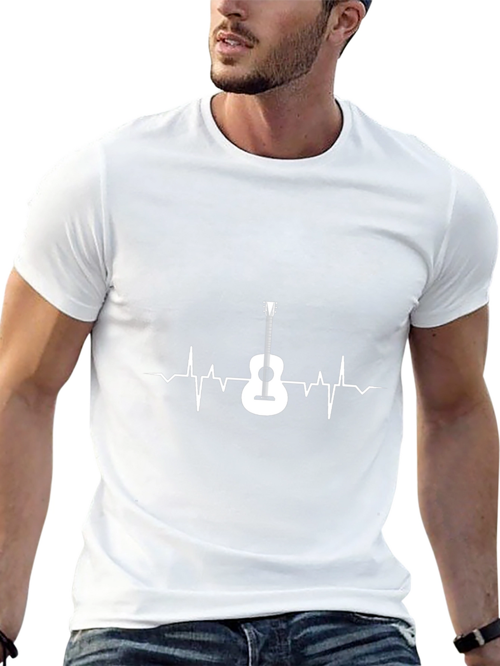 Guitar Heartbeat Graphic Tee - Music Lover Shirt