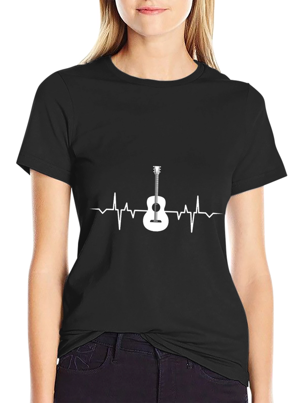Guitar Heartbeat Graphic Tee - Music Lover Shirt