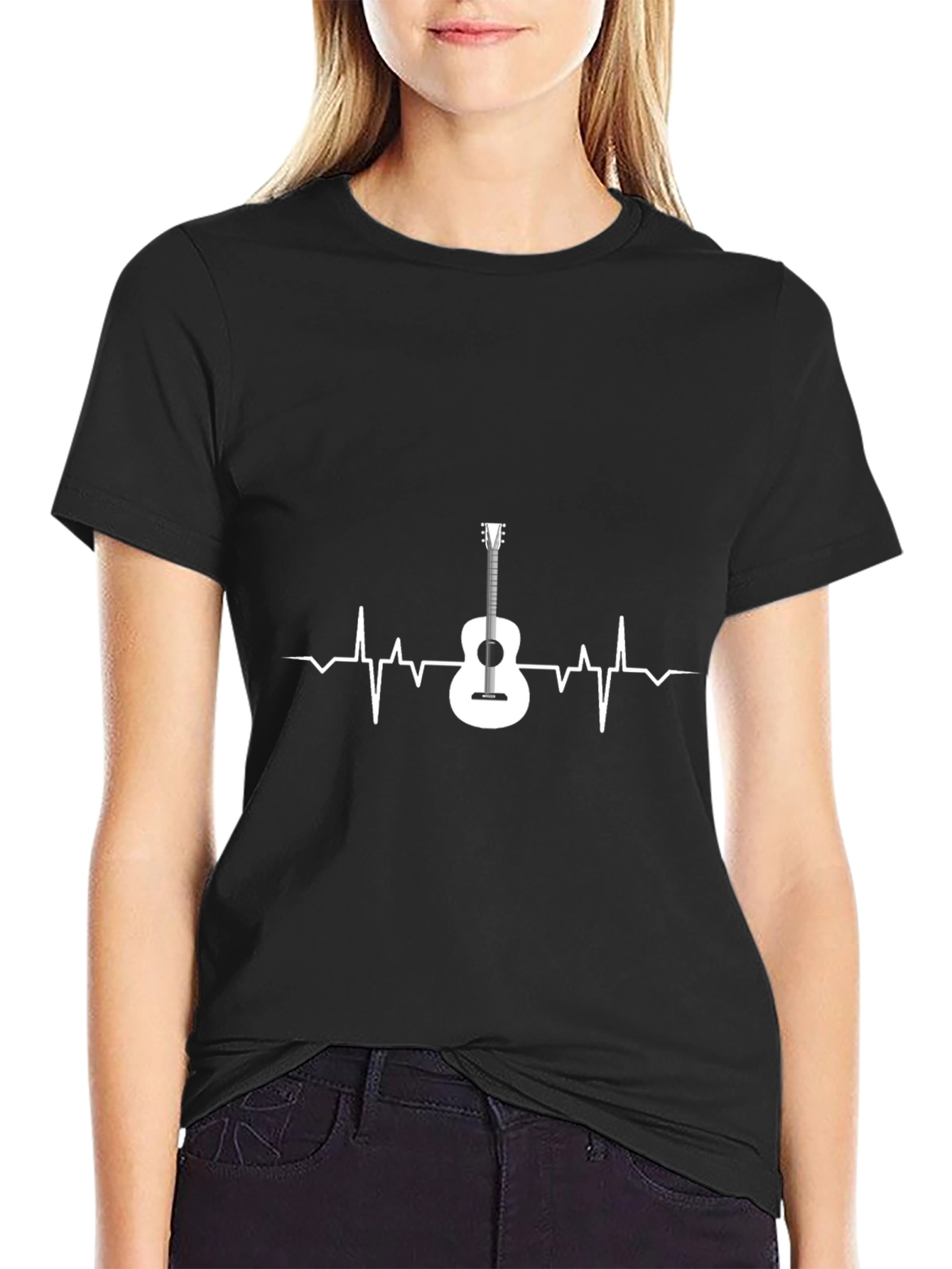 Guitar Heartbeat Graphic Tee - Music Lover Shirt