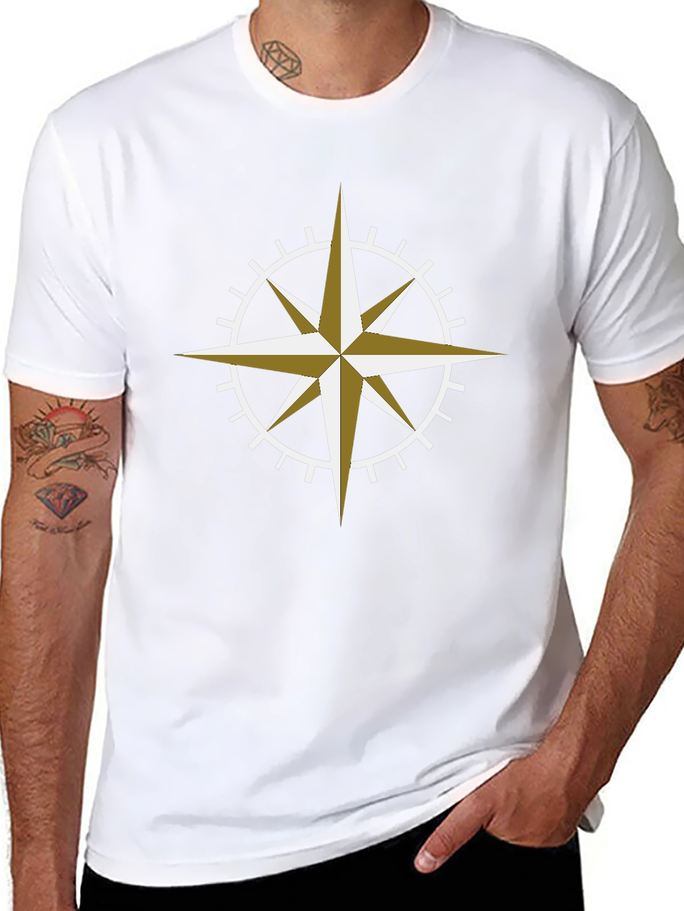 Compass Rose Graphic Tee - Black