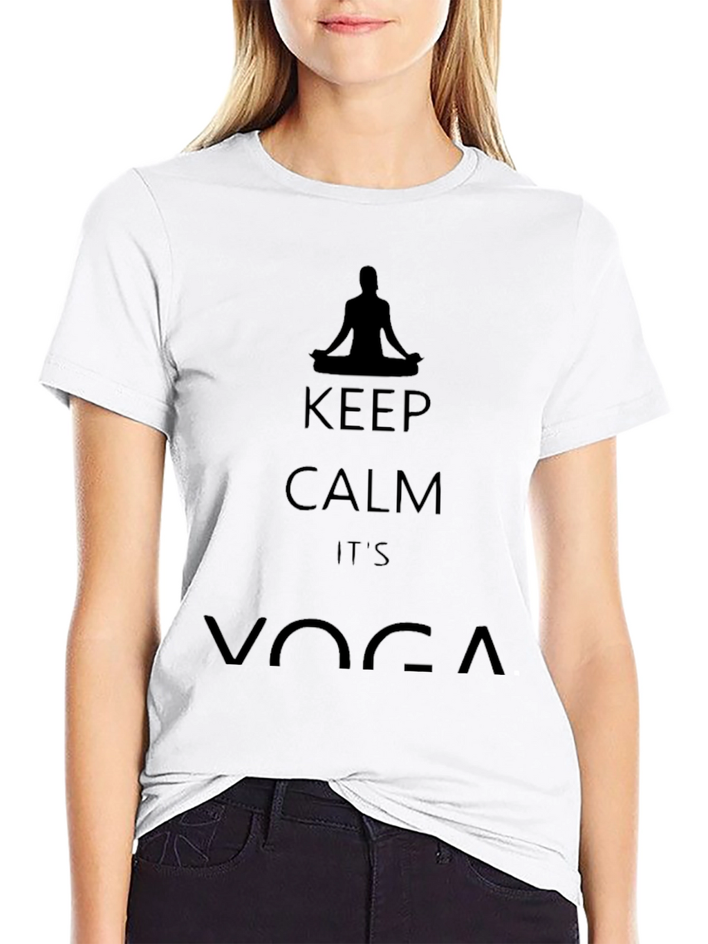 Keep Calm Its Yoga Black T-Shirt