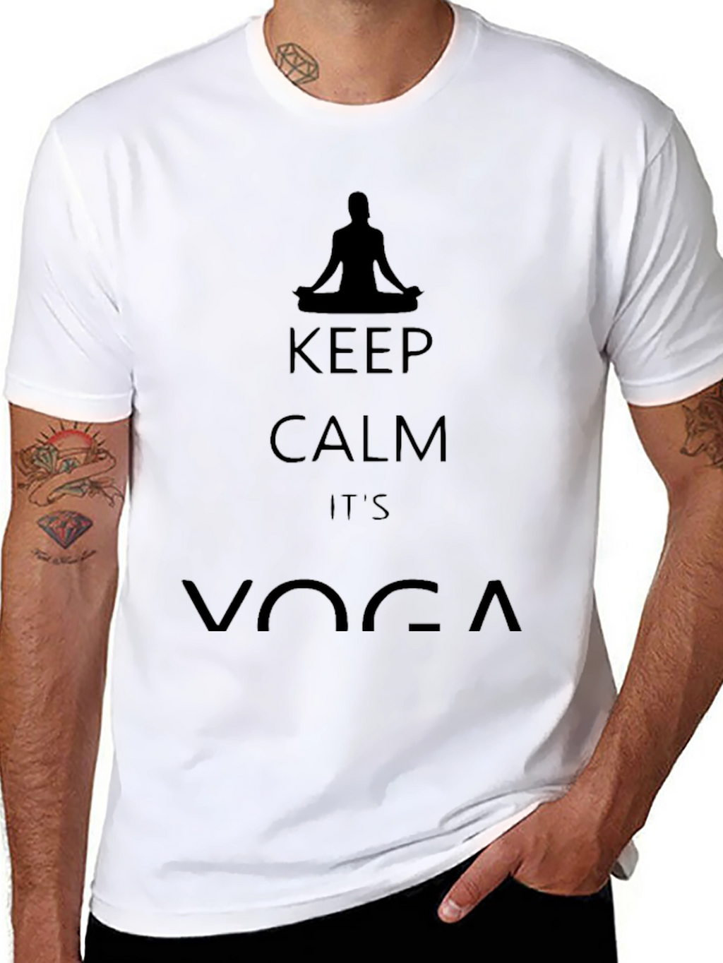 Keep Calm Its Yoga Black T-Shirt