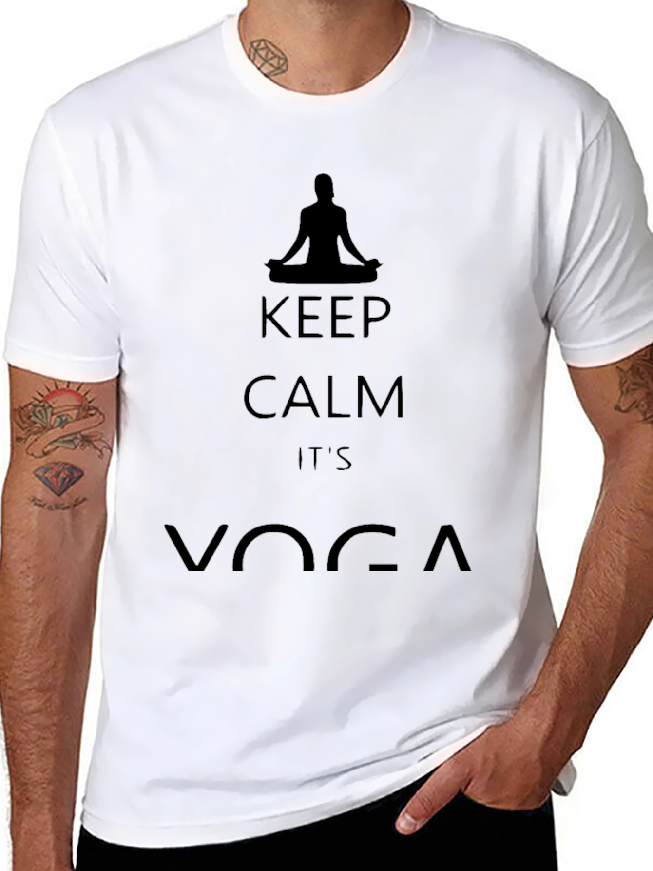 Keep Calm Its Yoga Black T-Shirt