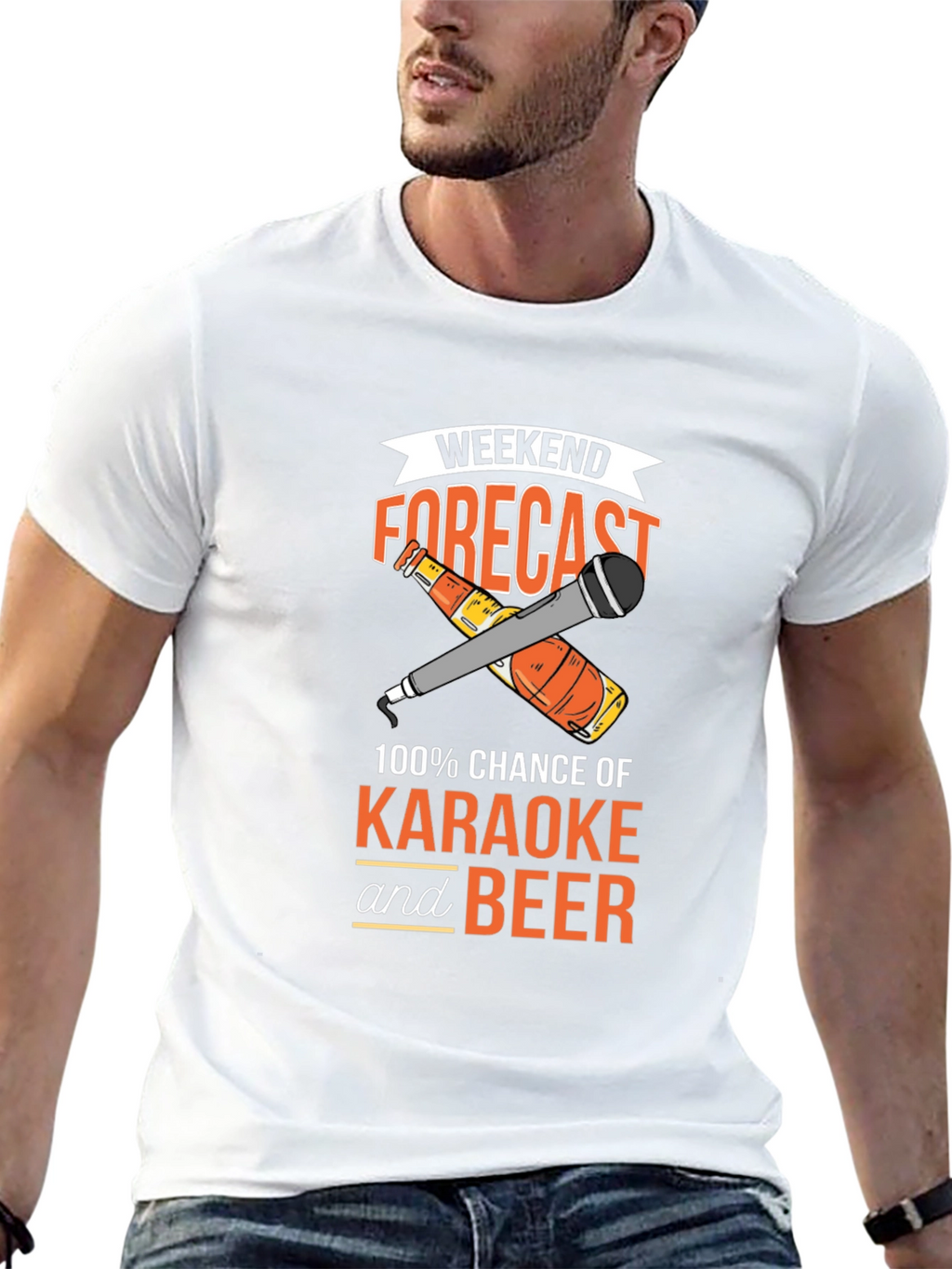 Karaoke and Beer Forecast Graphic T-Shirt