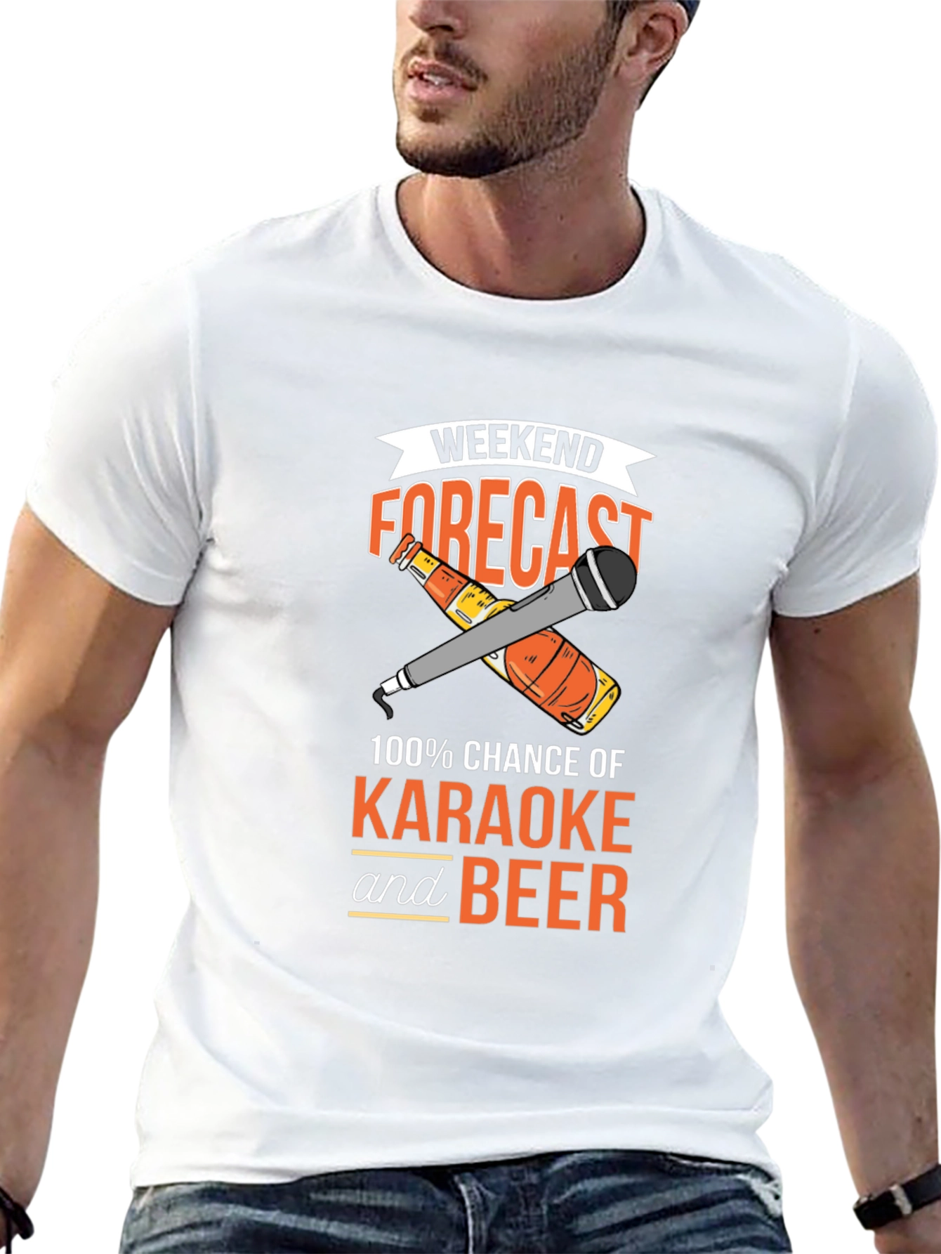 Karaoke and Beer Forecast Graphic T-Shirt