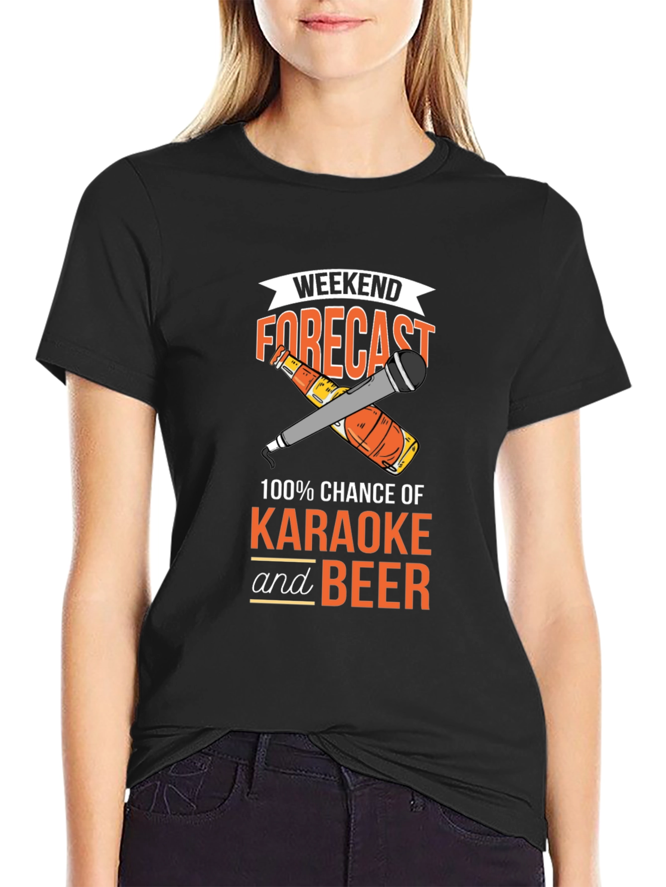 Karaoke and Beer Forecast Graphic T-Shirt