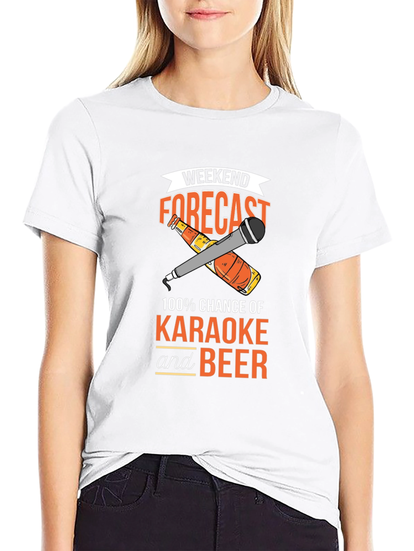 Karaoke and Beer Forecast Graphic T-Shirt