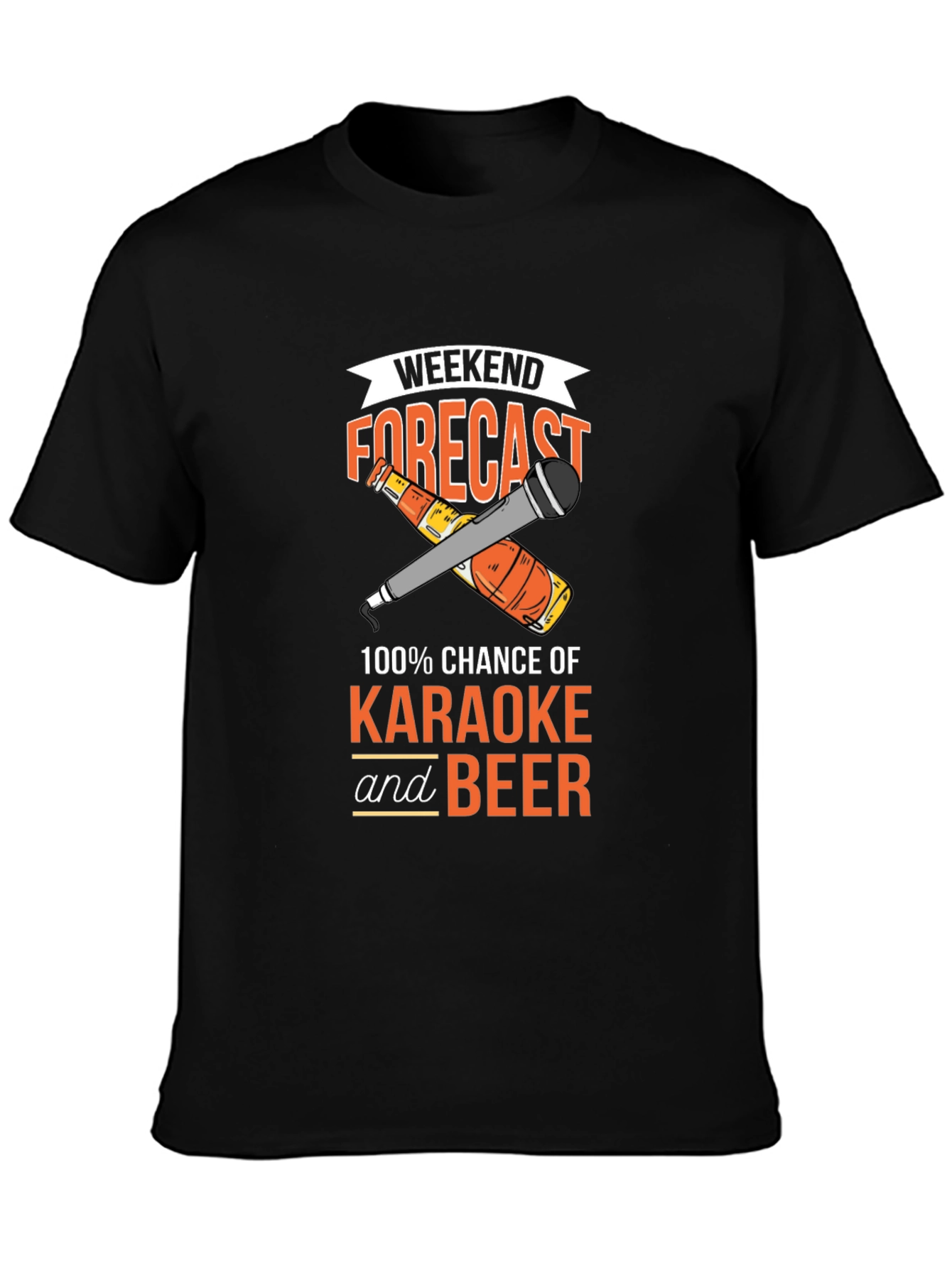 Karaoke and Beer Forecast Graphic T-Shirt