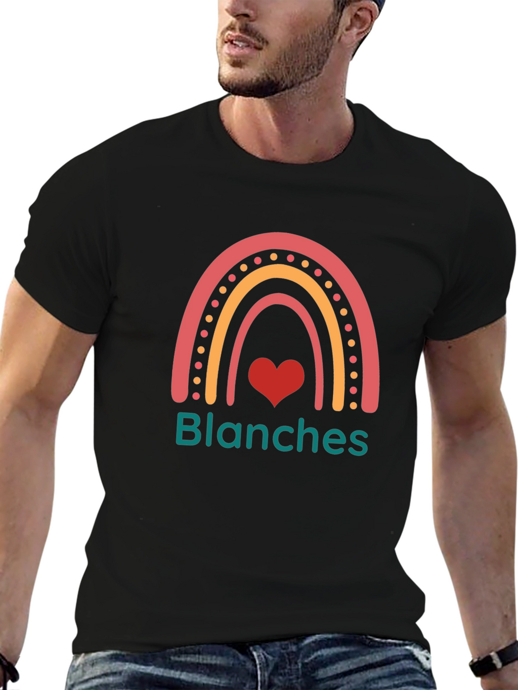 Blanches Rainbow Heart Graphic Tee - Trendy Casual