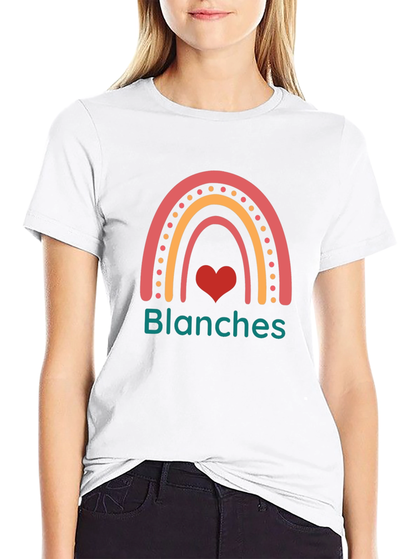 Blanches Rainbow Heart Graphic Tee - Trendy Casual