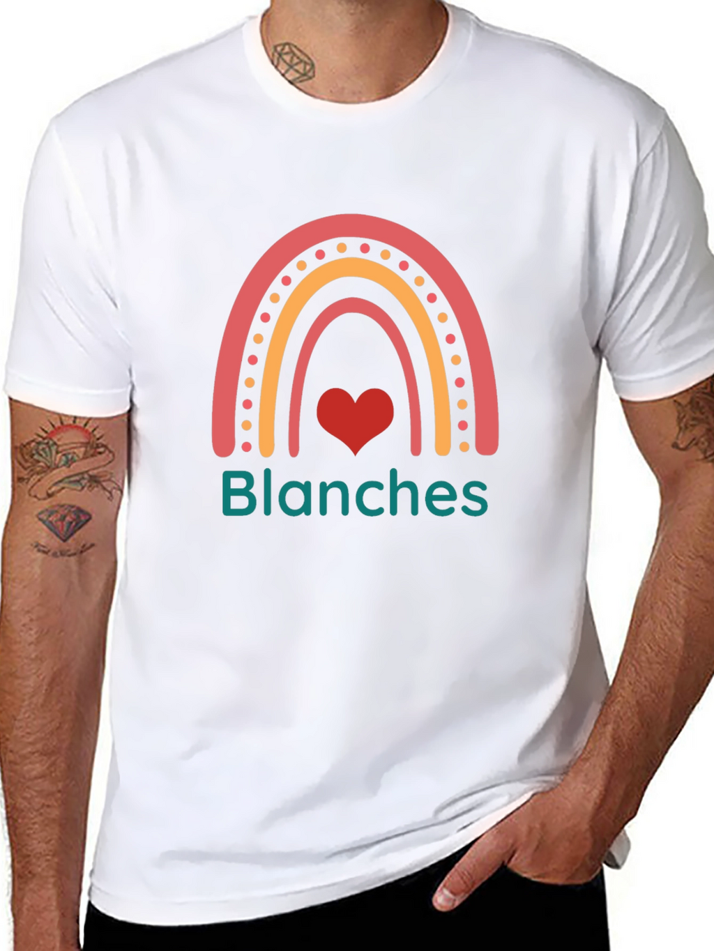 Blanches Rainbow Heart Graphic Tee - Trendy Casual