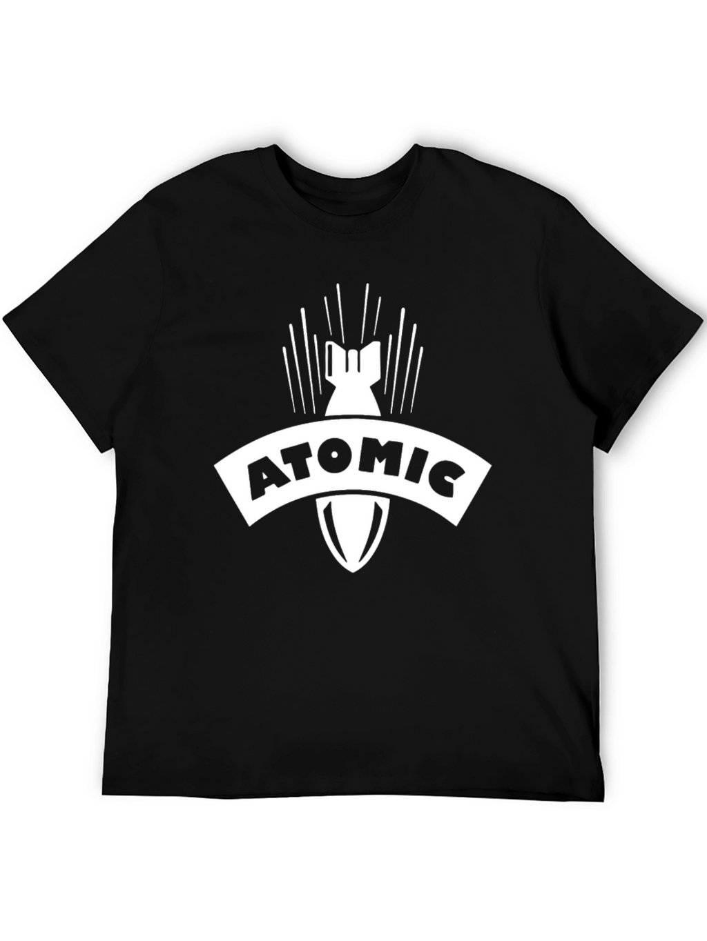 Atomic Bomb Graphic Tee - Black Cotton Casual Shirt
