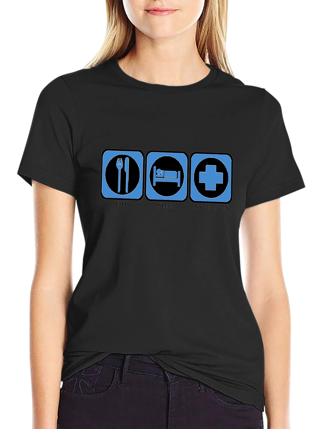 Eat Sleep Save Lives Graphic Tee - Medical Hero T-Shirt