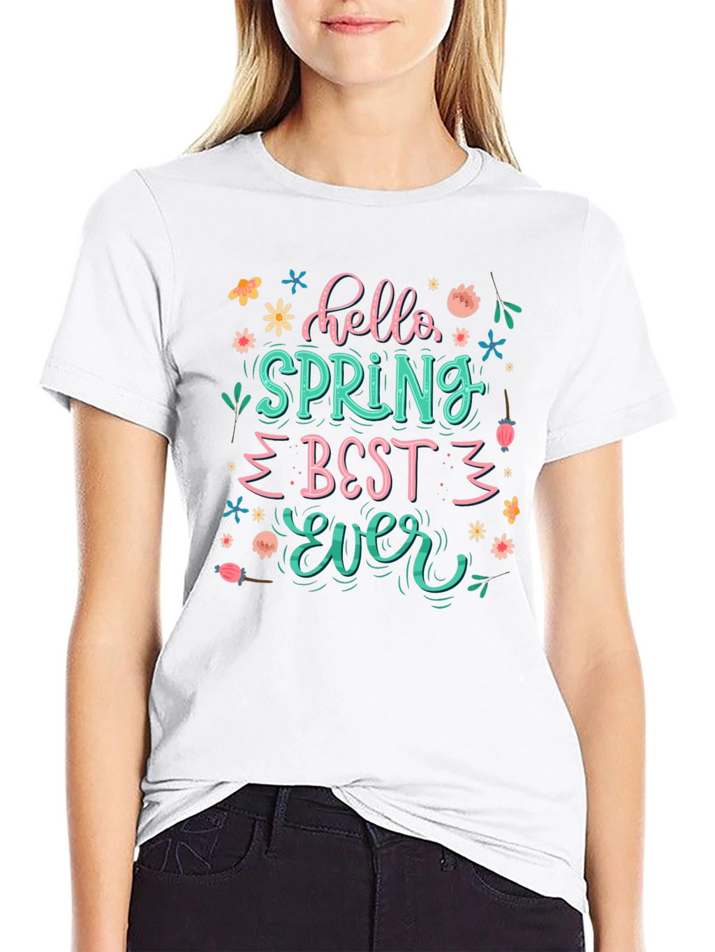 Hello Spring Best Ever Black T-Shirt